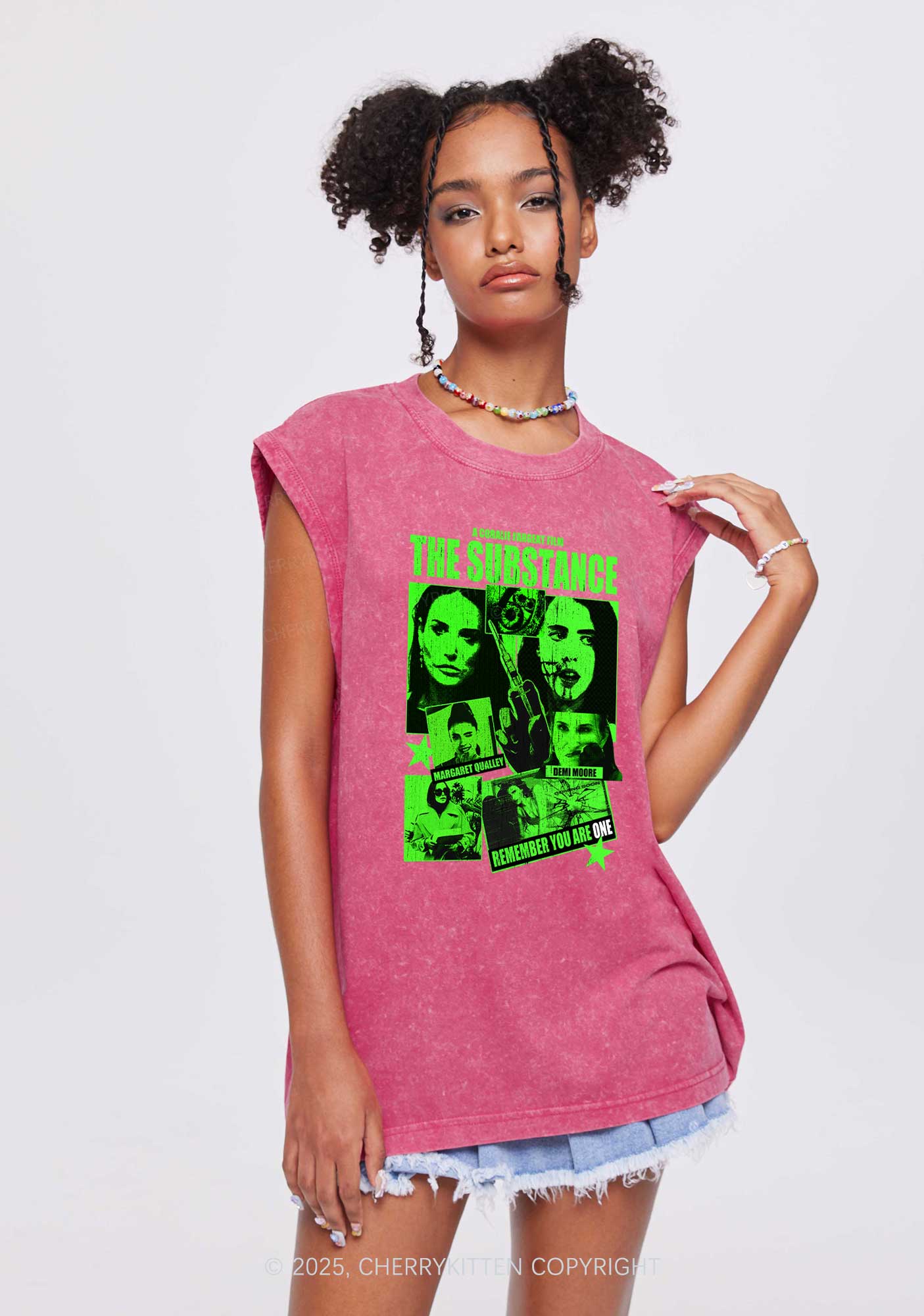 Halloween The Horror Movie Y2K Washed Muscle Tank Cherrykitte