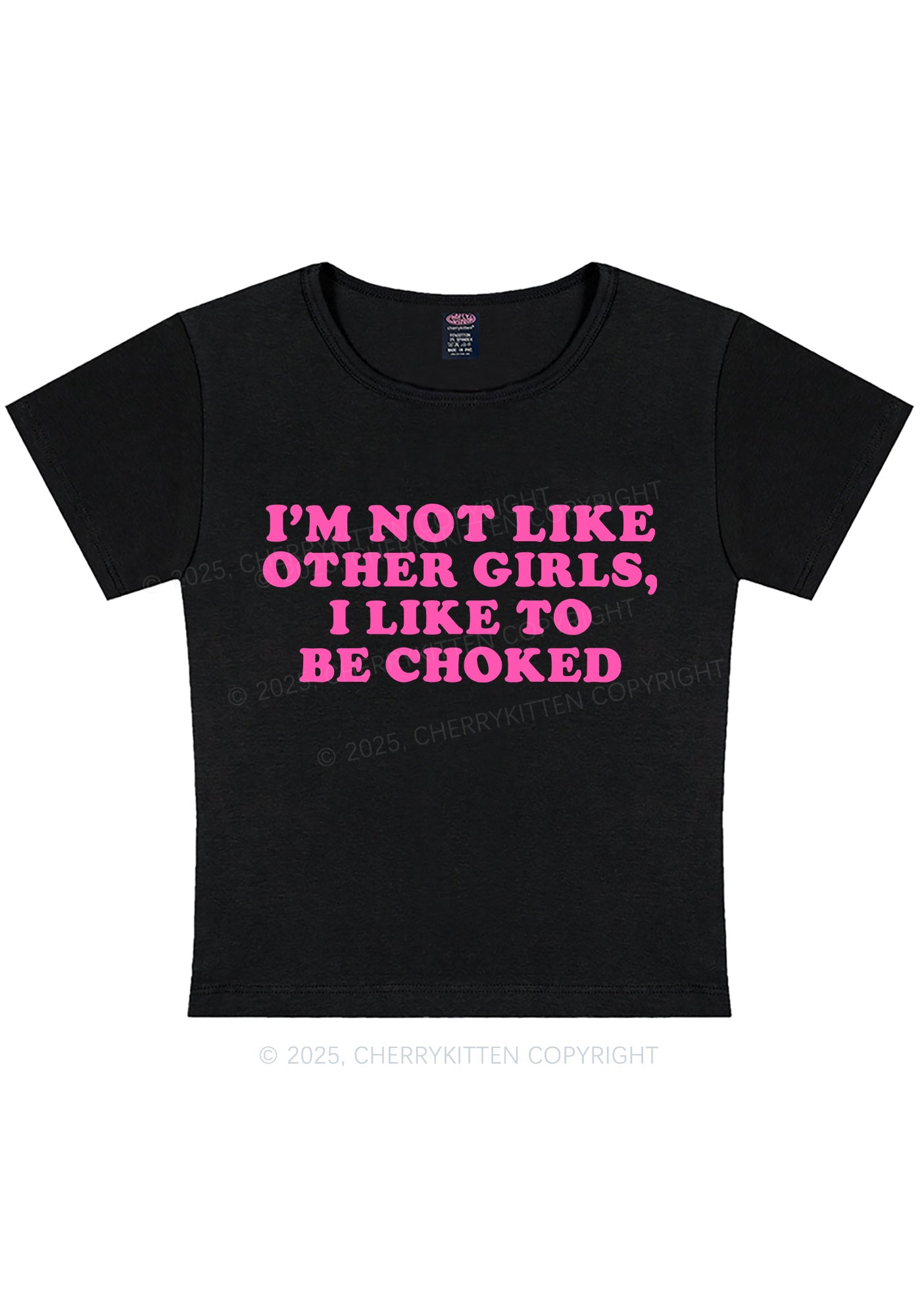 I Like To Be Choked Y2K Baby Tee Cherrykitten