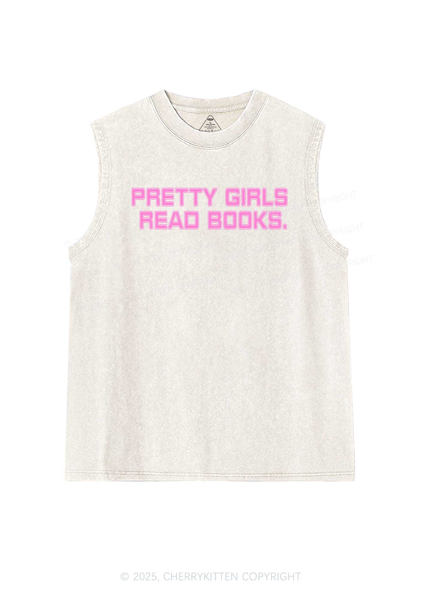 Pretty Girls Read Books Y2K Washed Tank Cherrykitten