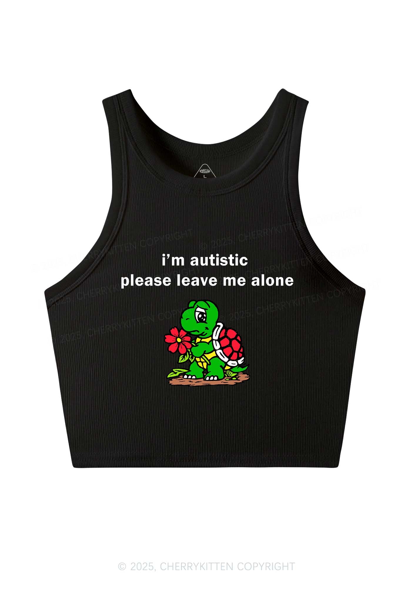 Im Autistic Leave Me Alone Y2K Crop Tank Top Cherrykitten