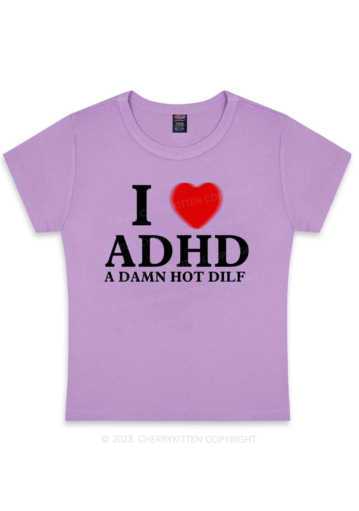 Curvy I Love ADHD Y2K Baby Tee Cherrykitten