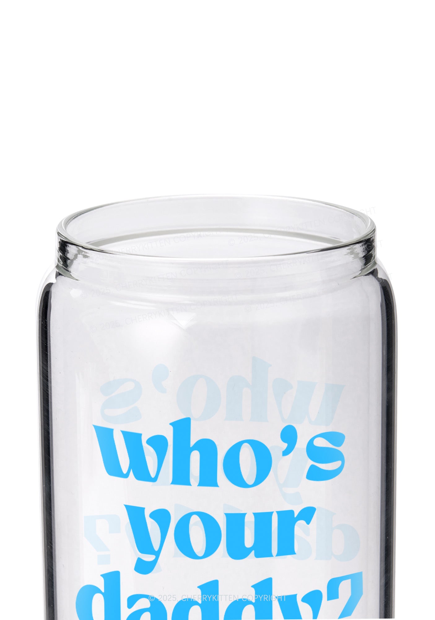Whos Your Daddy Y2K Printed Glass Cup Cherrykitten