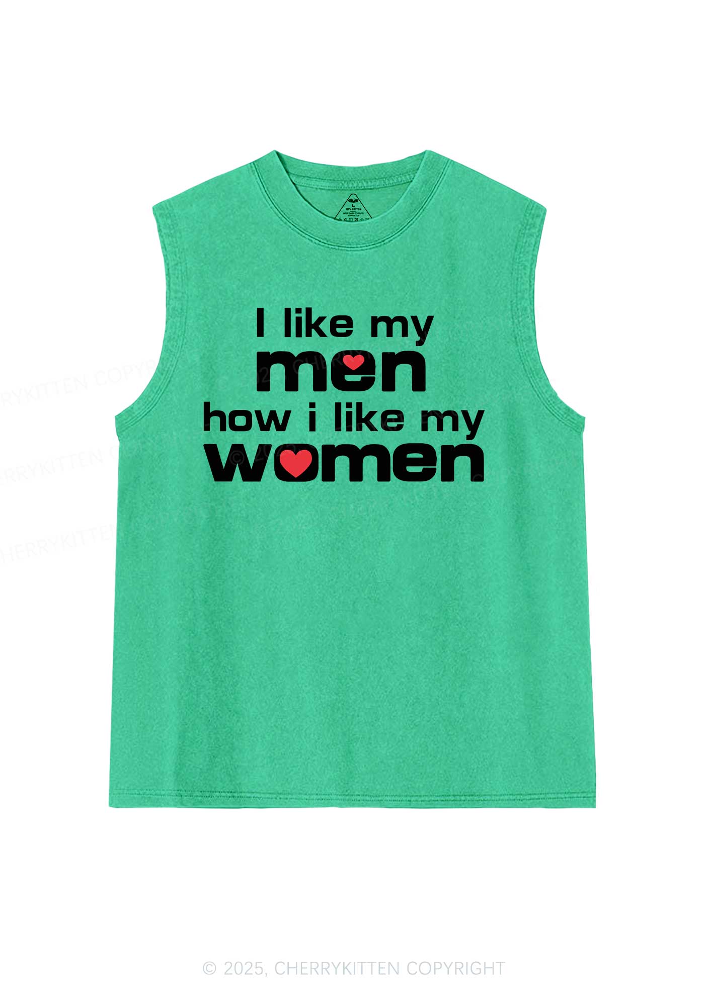 I Like My Men Pride Y2K Washed Muscle Tank Cherrykitten