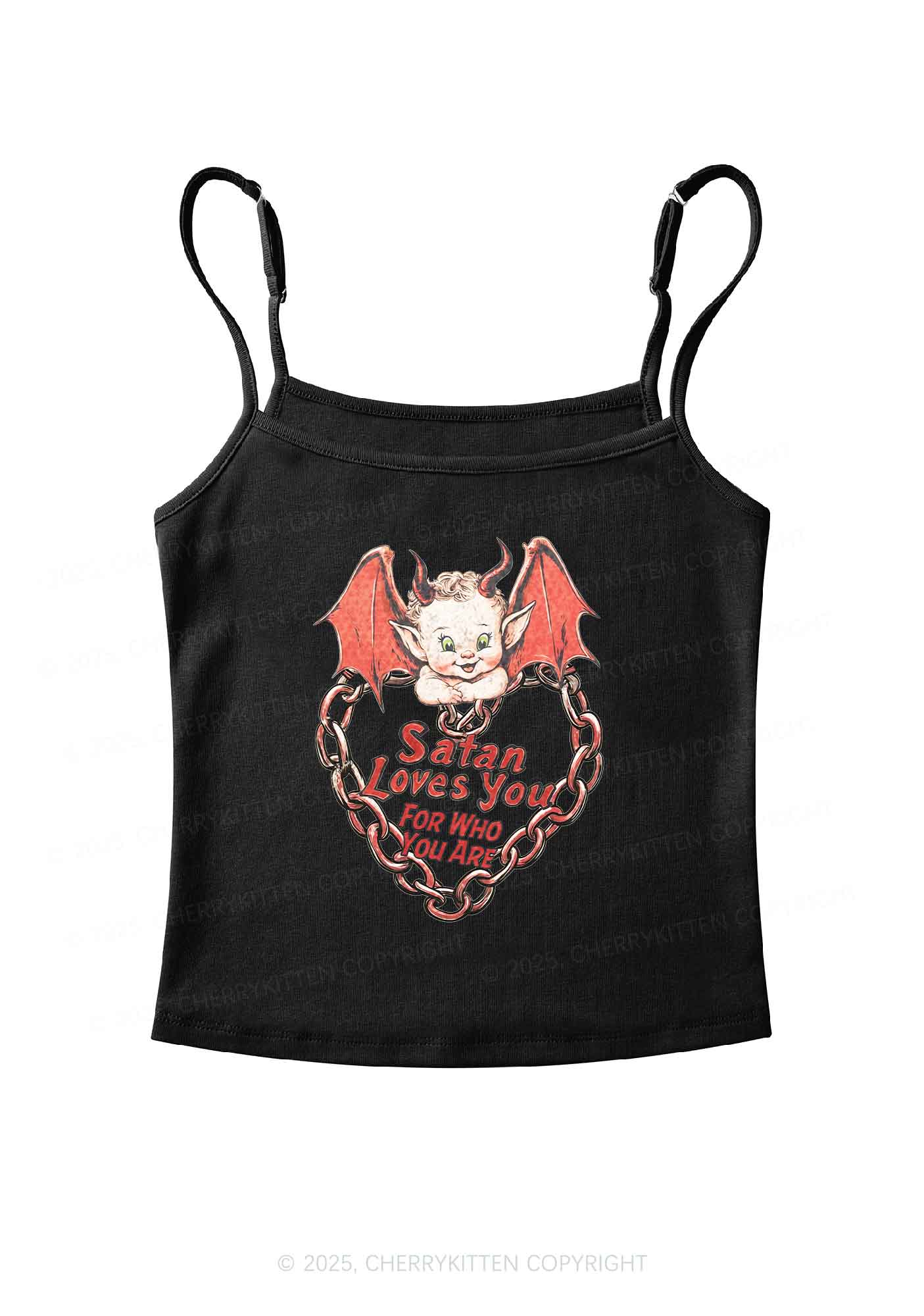 Satan Loves You Y2K Spaghetti Strap Cami Cherrykitten