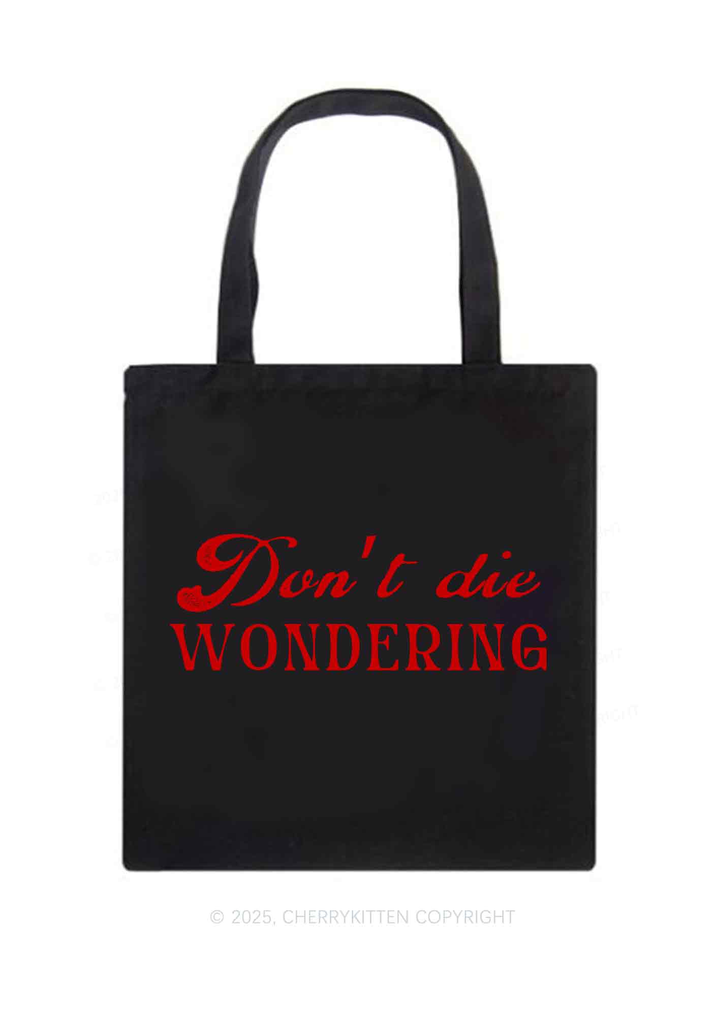 Don't Die Wondering Pride Y2K Canvas Tote Bag Cherrykitten