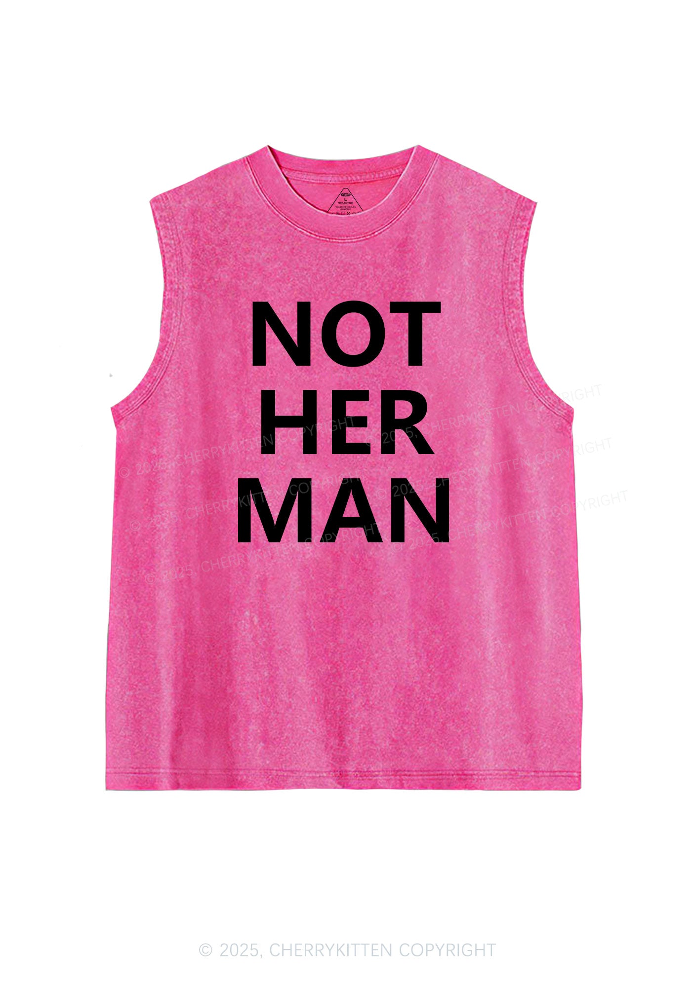 Not Her Man Y2K Washed Muscle Tank Cherrykitten