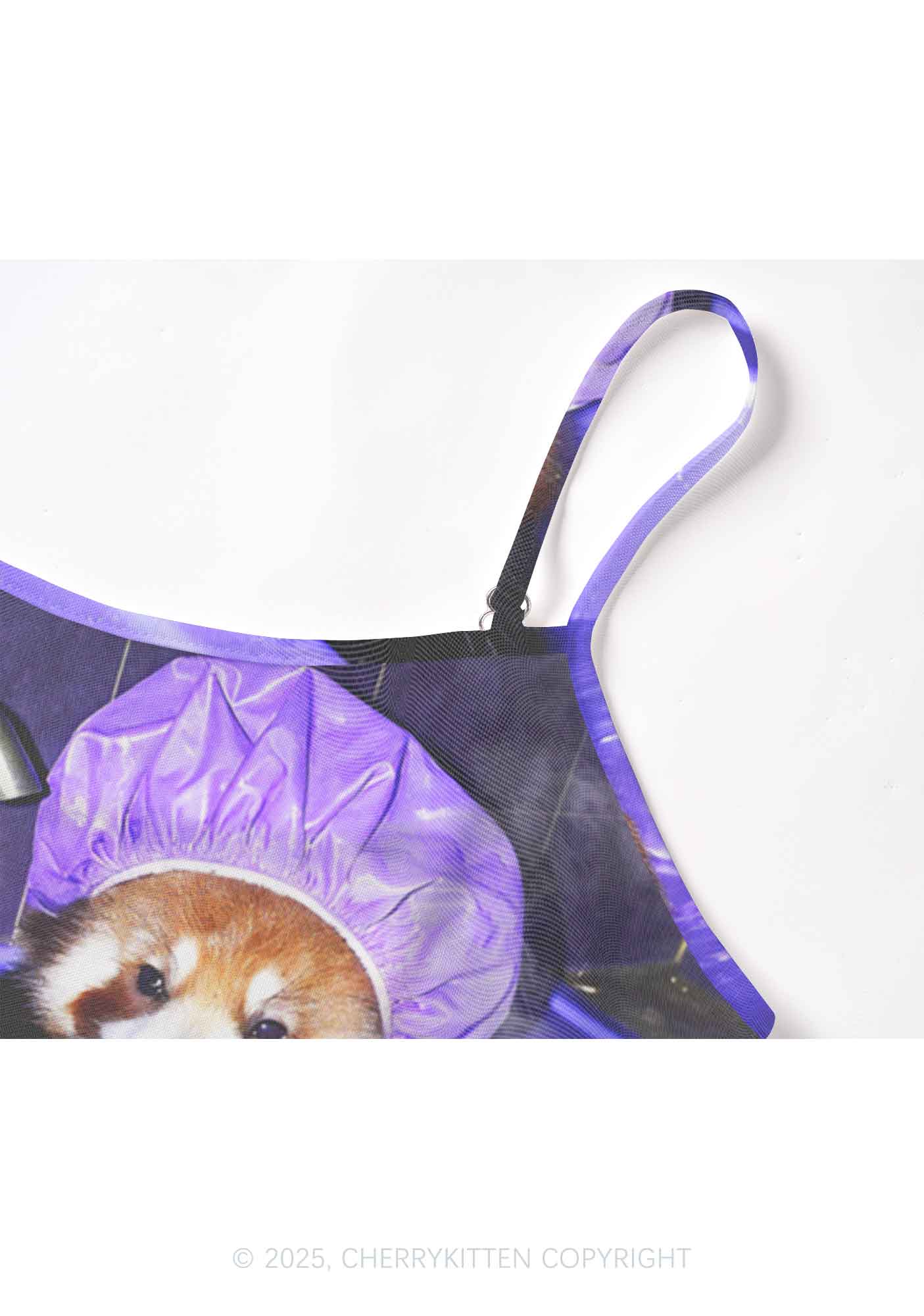 Purple Bath Smoking Raccoon Y2K Mesh Cami Tank Cherrykitten