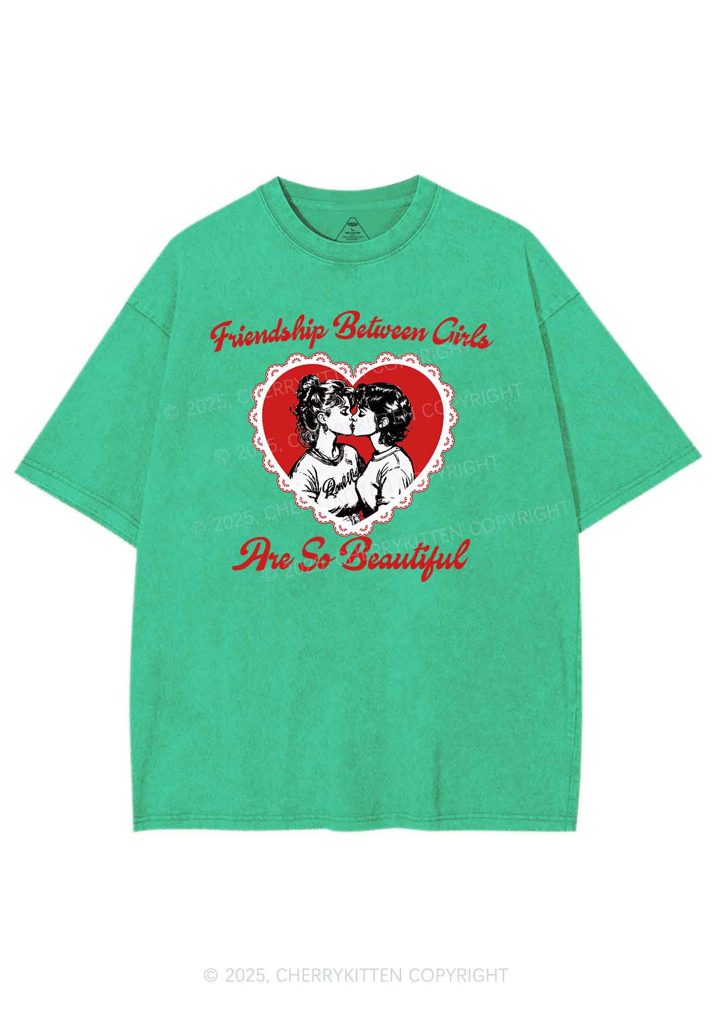 Friendship Between Girls Pride Y2K Shirts Washed Tee Cherrykitten