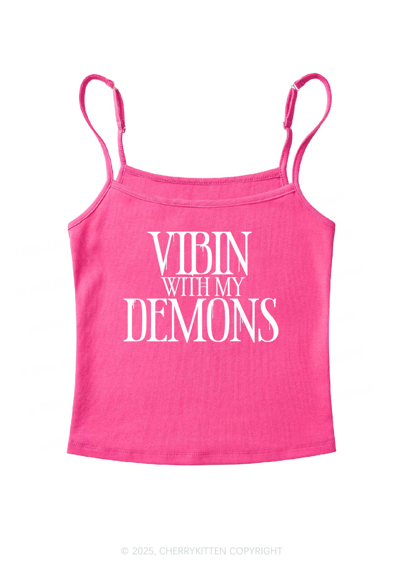 Halloween Vibin With My Demons Y2K Spaghetti Strap Cami Cherrykitten