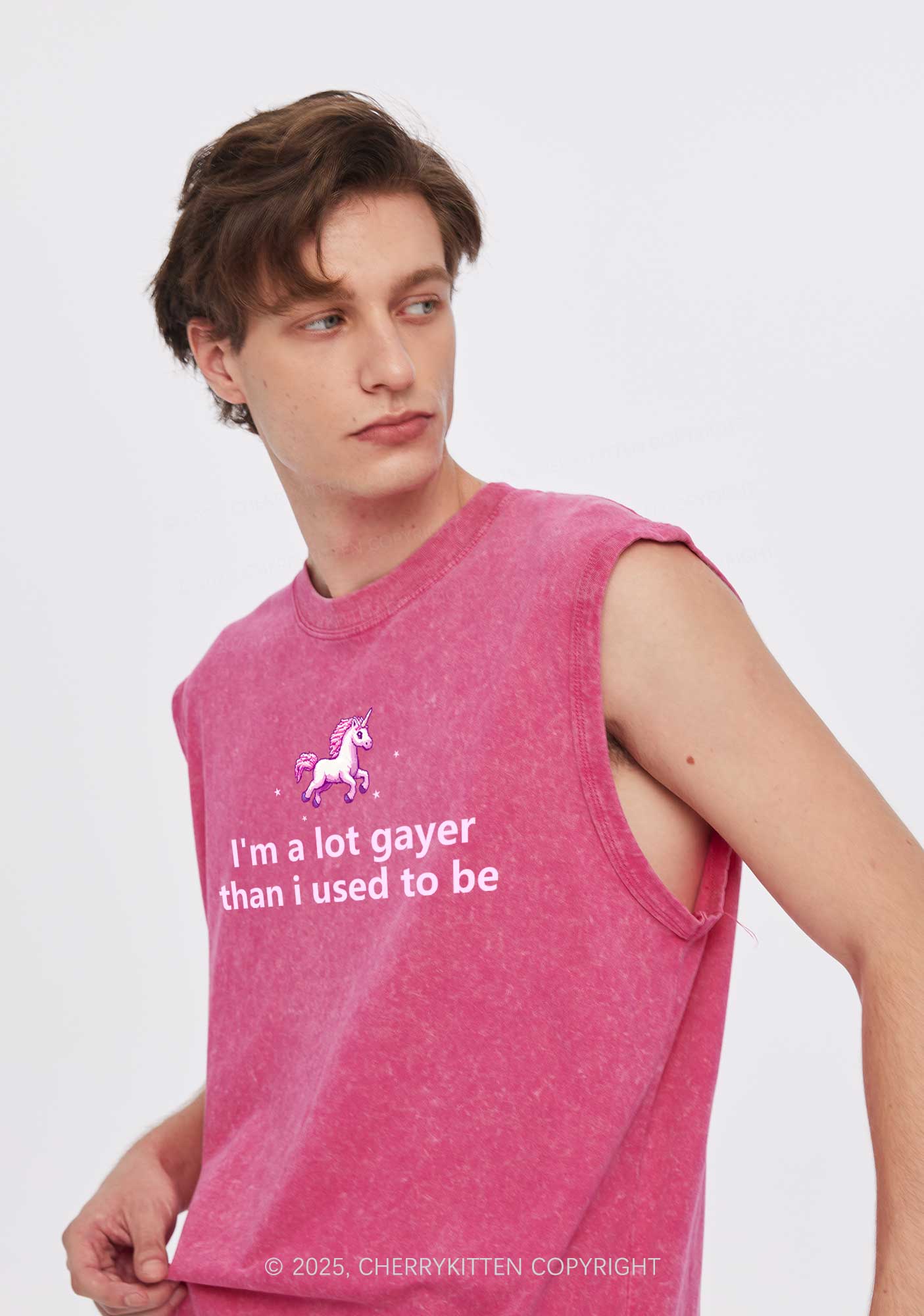 Im A Lot Gayer Pride Y2K Washed Muscle Tank Cherrykitten