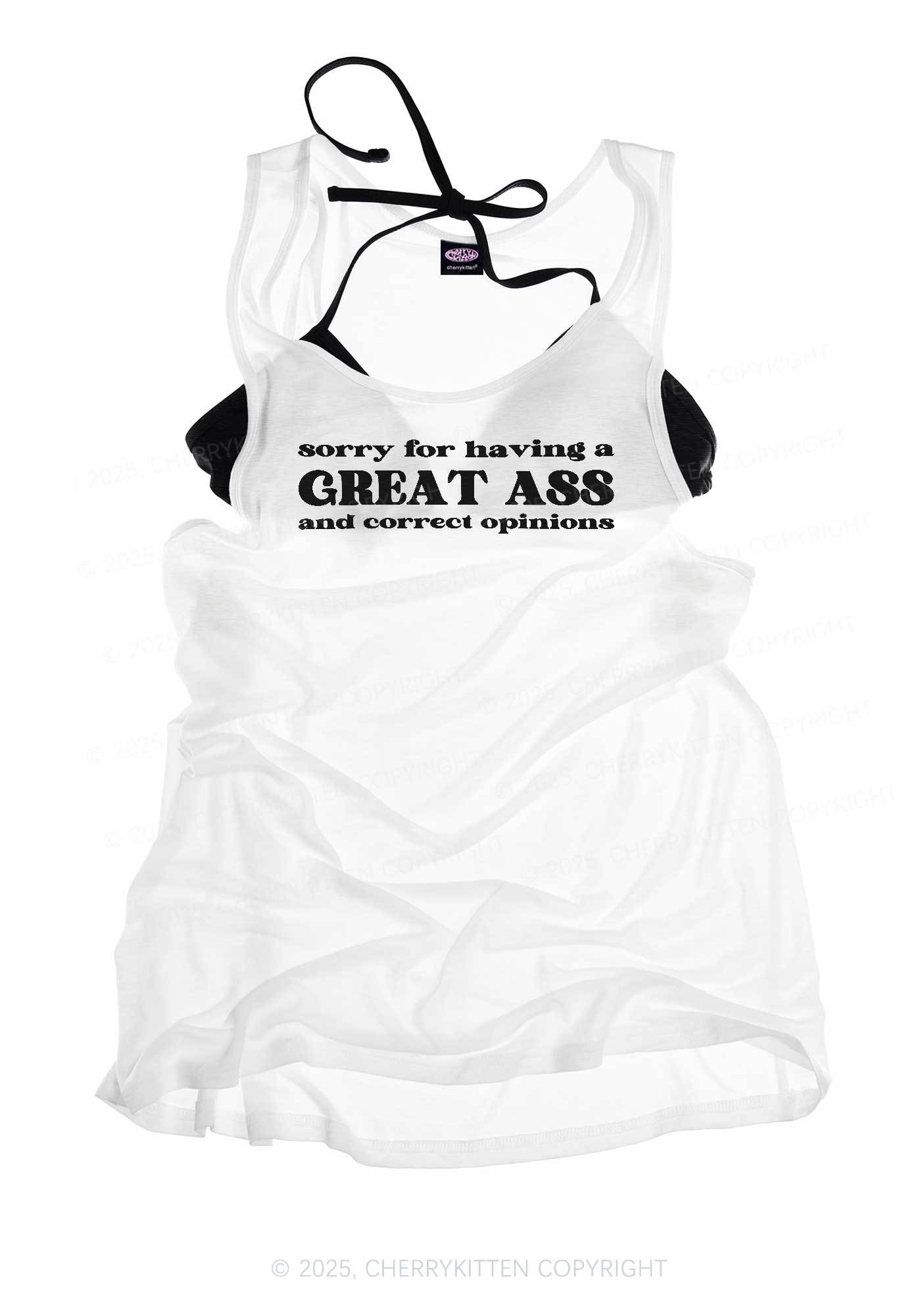 Sorry For Having Great Axx Y2K Sheer Boyfriend Tank Cherrykitten
