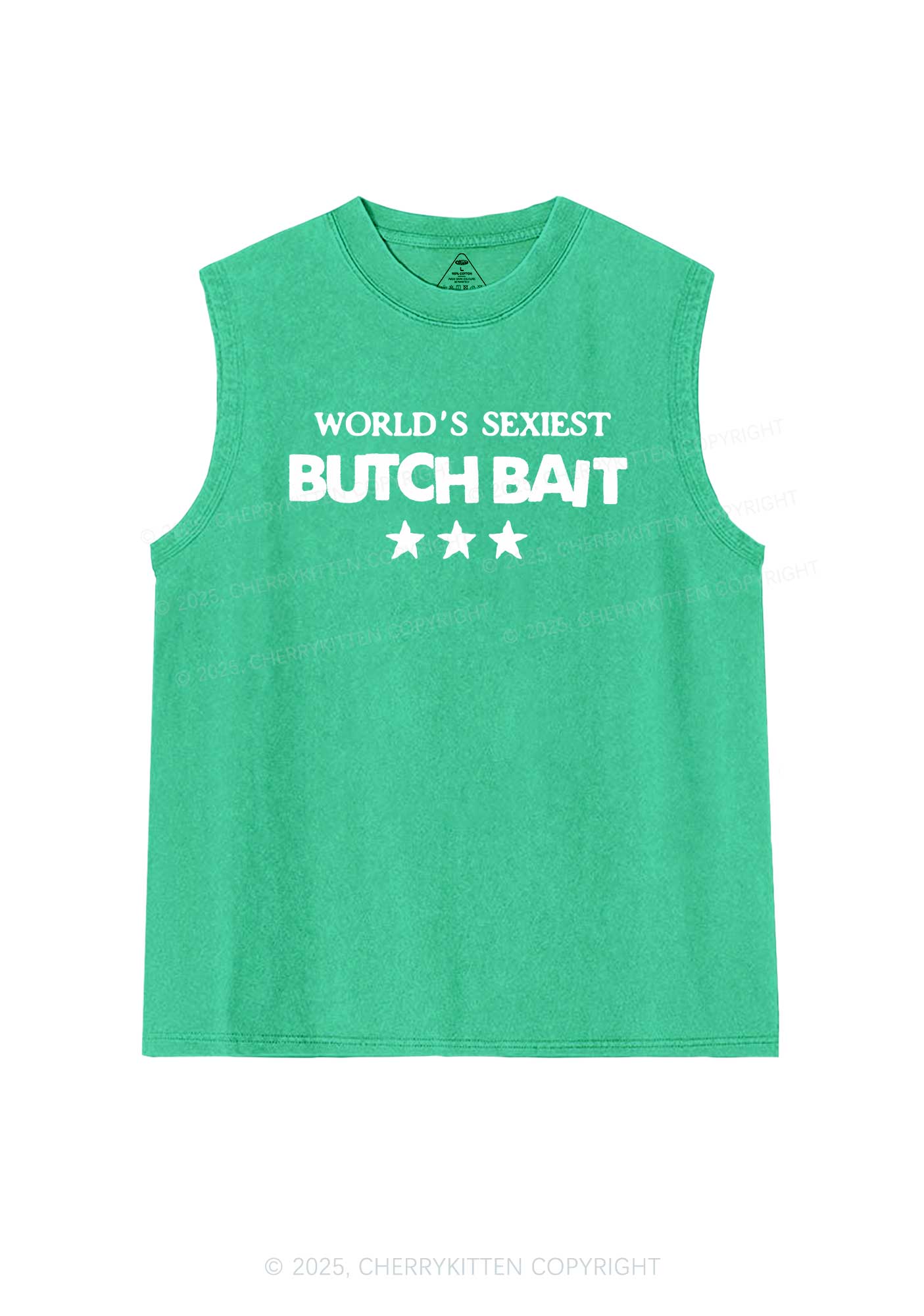 Worlds Sexiest Butch Bait Pride Y2K Washed Muscle Tank Cherrykitten