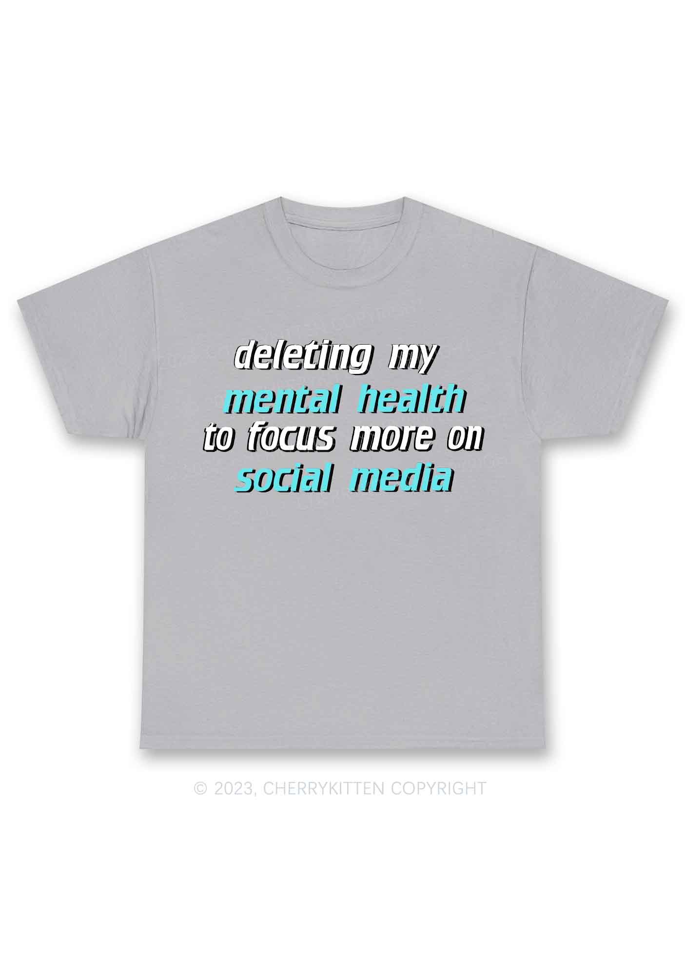 Deleting My Mental Health Y2K Chunky Shirt Cherrykitten