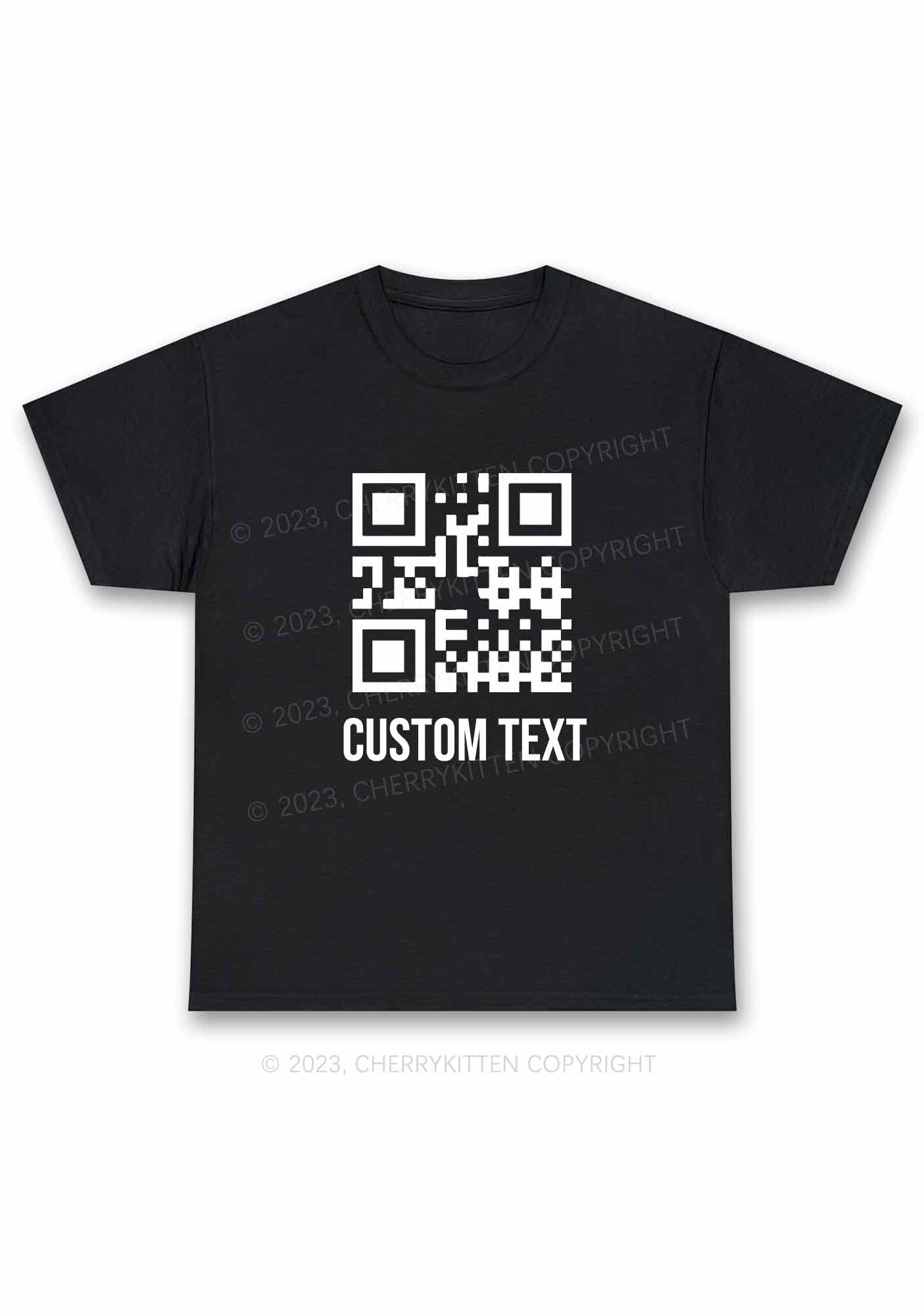 Custom Text QR Code Y2K Chunky Shirt Cherrykitten