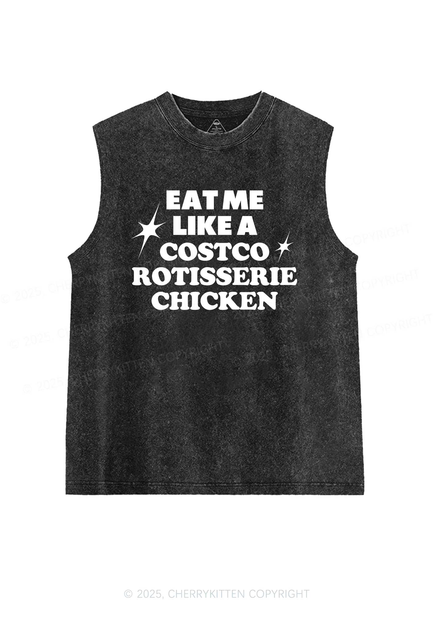 Eat Me Like Chicken Y2K Washed Muscle Tank Cherrykitten