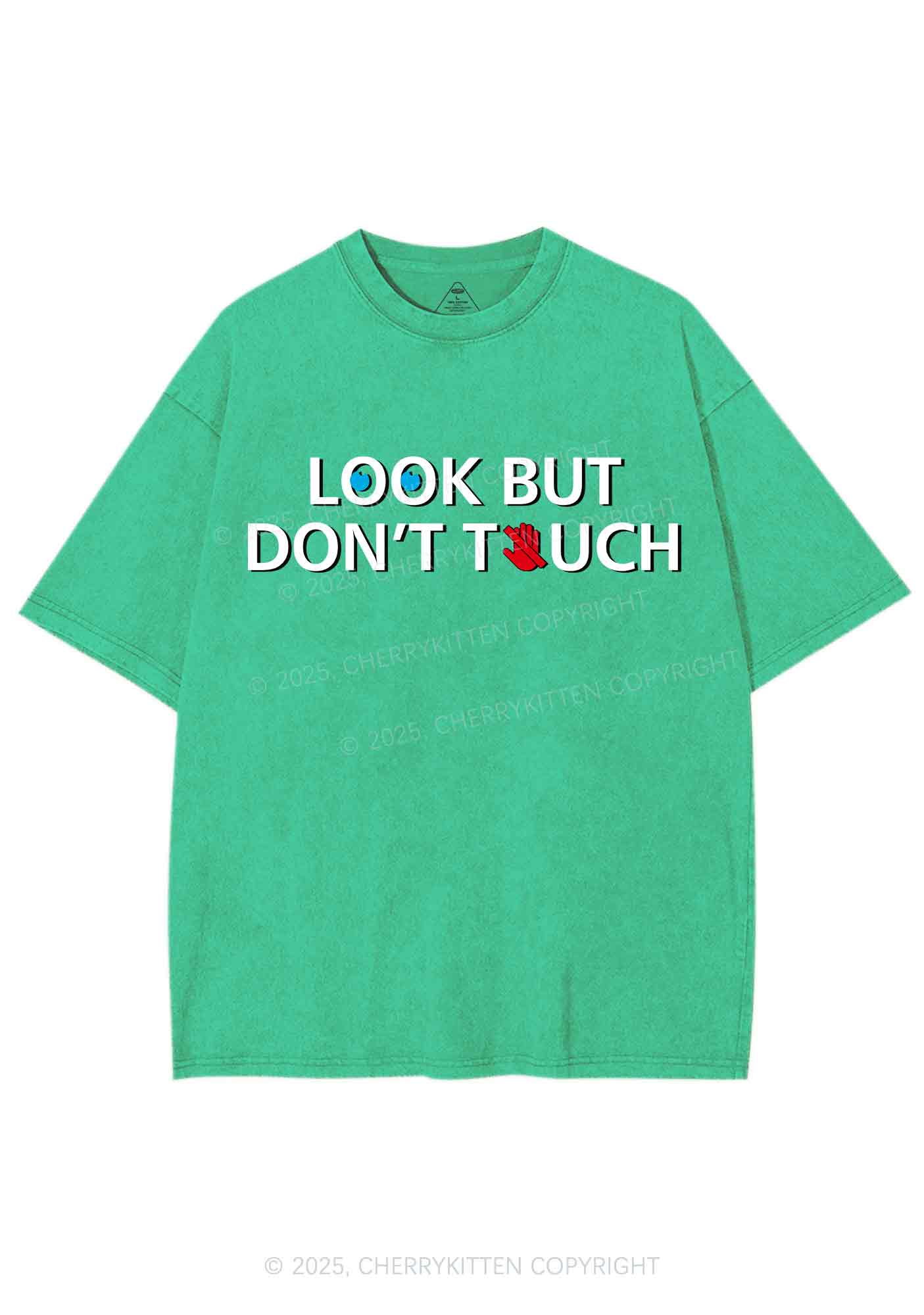 Look Dont Touch Y2K Shirts Washed Tee Cherrykitten