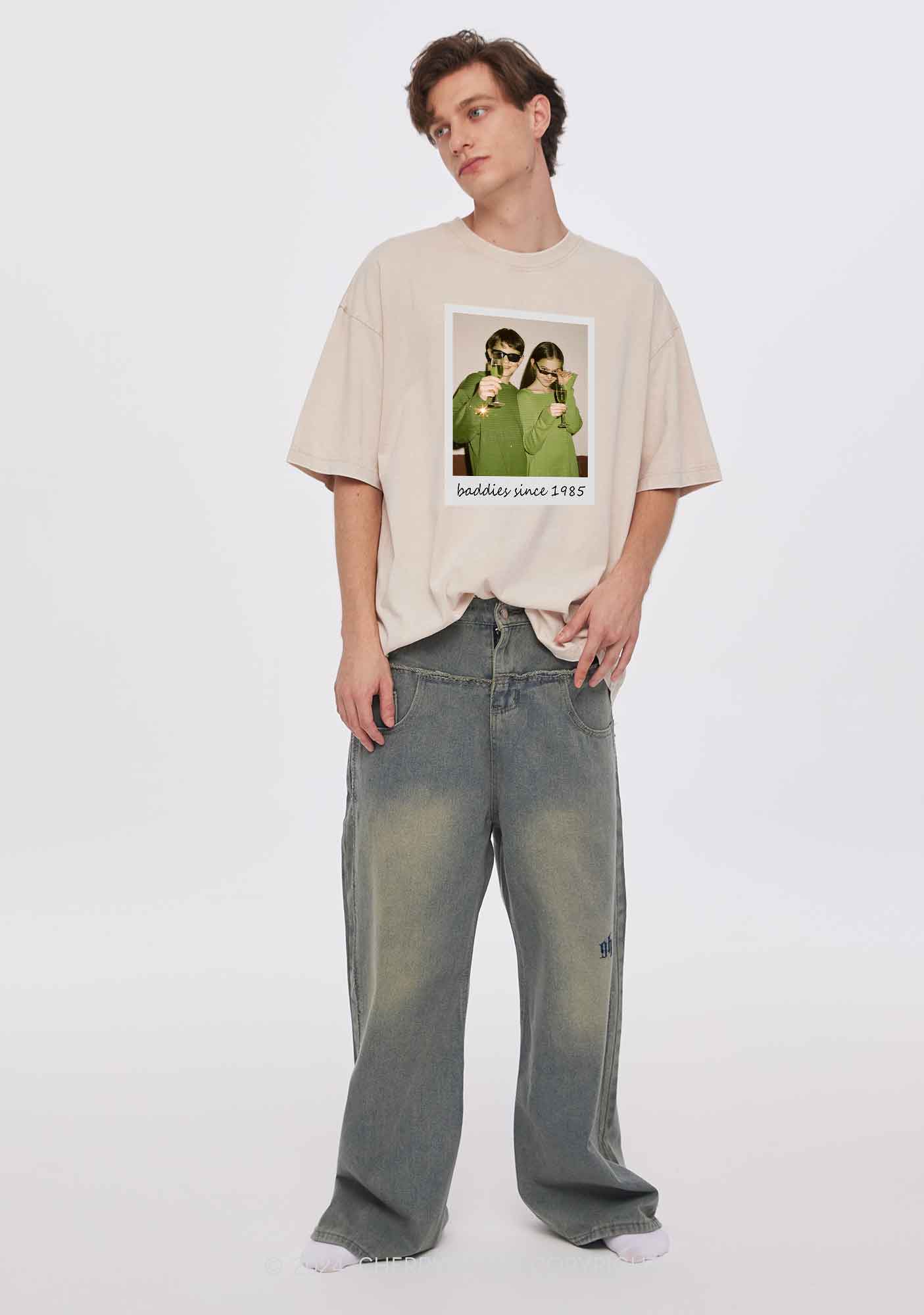 Baddies Since Y2K Valentine's Day Washed Tee Cherrykitten