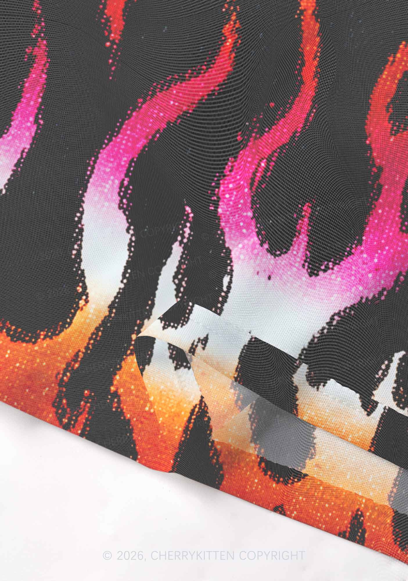 Lesbian Flame Pride Y2K Mesh Cami Tank Cherrykitten