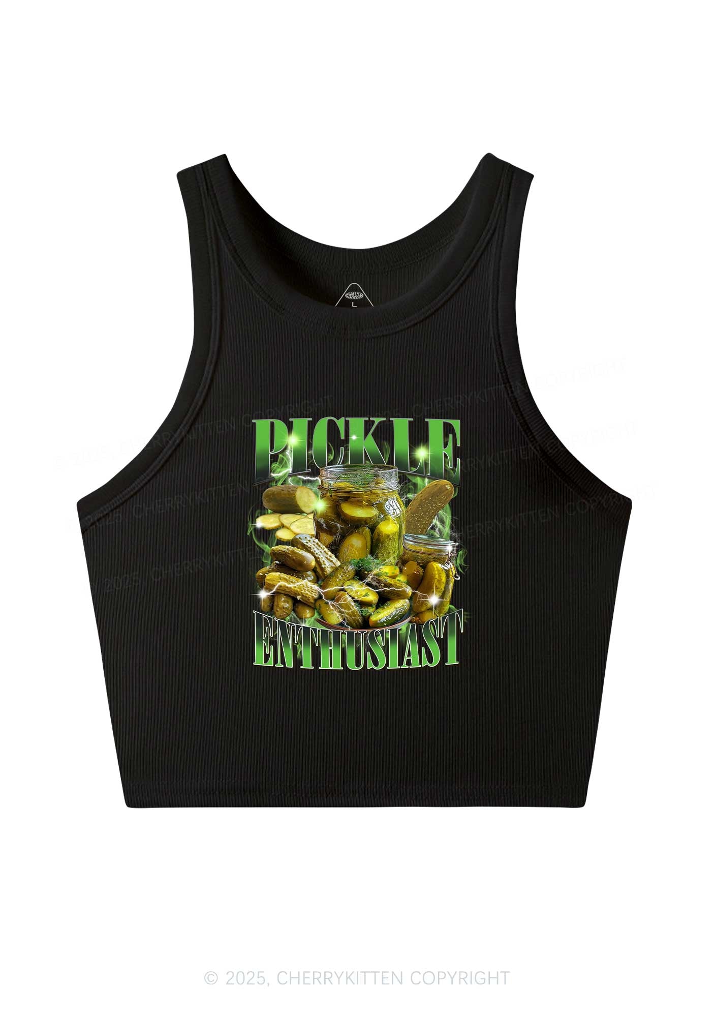 Pickle Enthusiast Y2K Crop Tank Top Cherrykitten