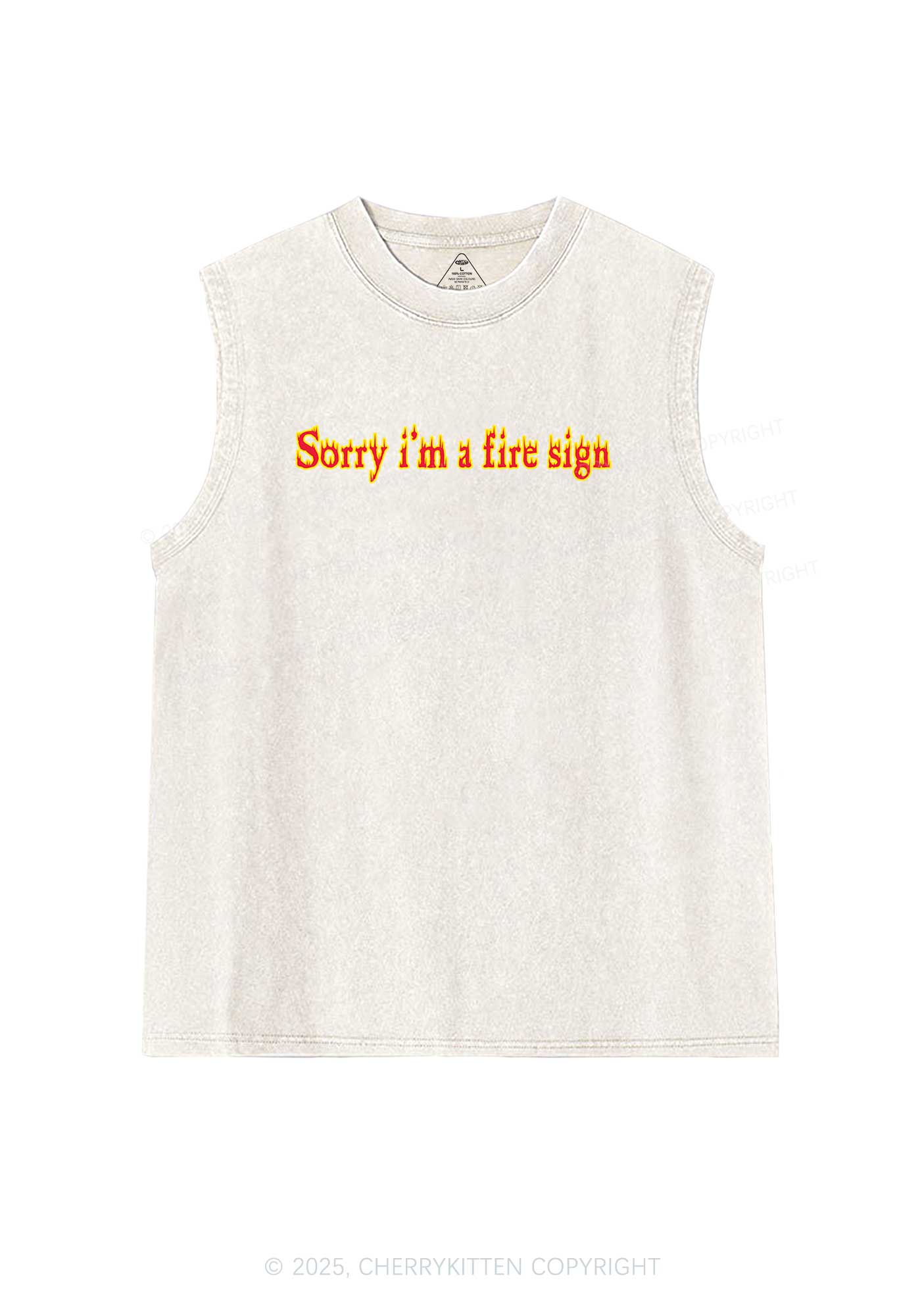 Fire Sign Y2K Washed Tank Cherrykitten