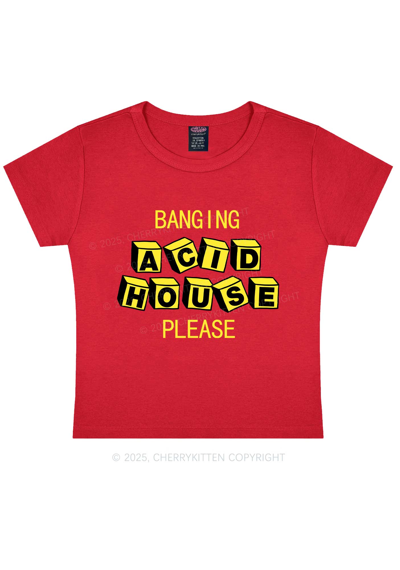 Banging Acid House Y2K Baby Tee Cherrykitten