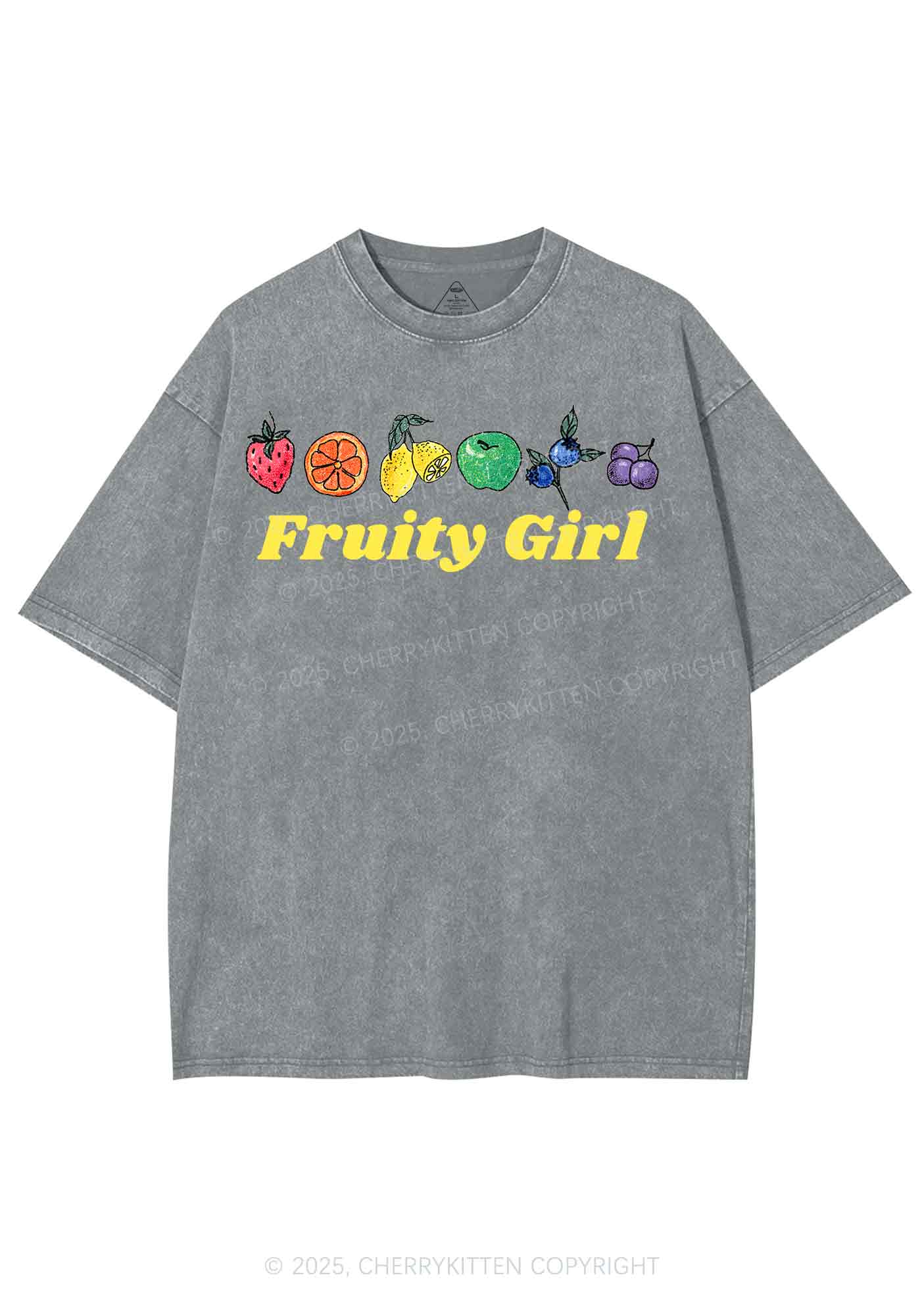 Fruity Girl Y2K Shirts Washed Tee Cherrykitten