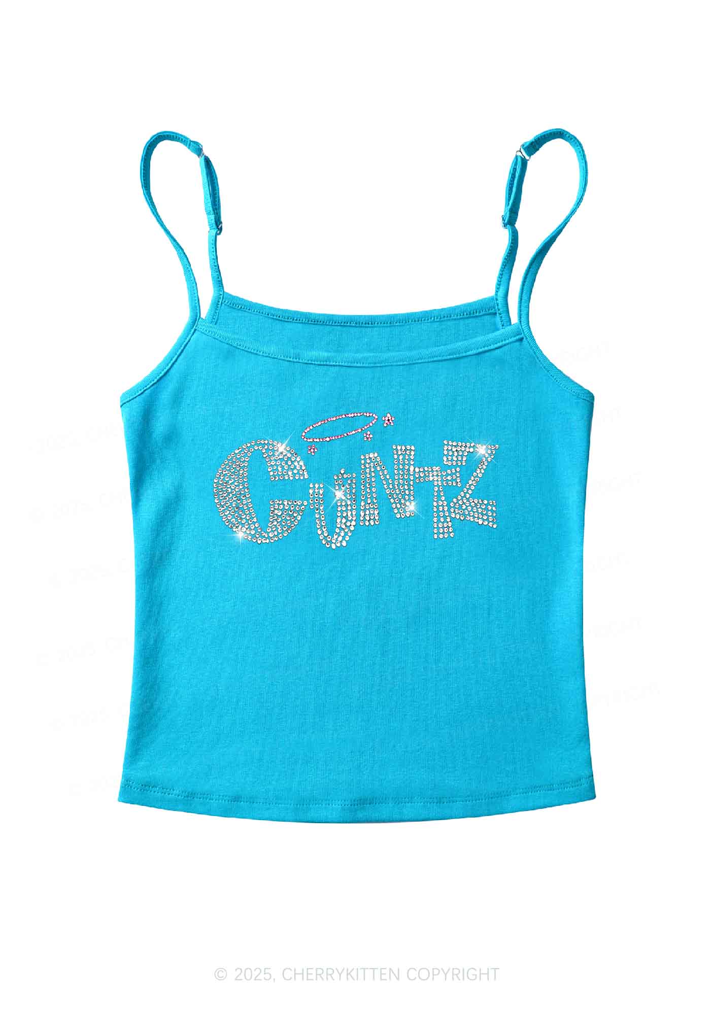 Rhinestone Cxntz Y2K Spaghetti Strap Cami Cherrykitten
