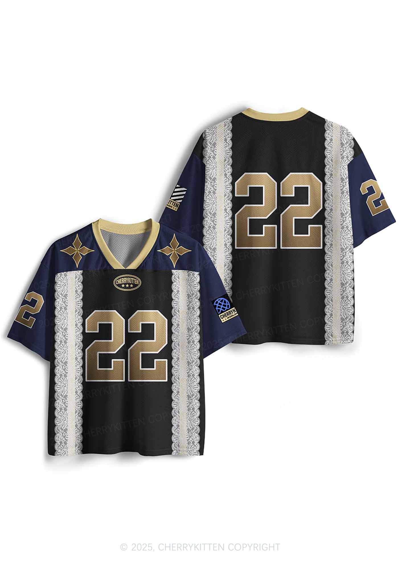 Custom Black Golden Y2K Sport Jersey Shirts Cherrykitten
