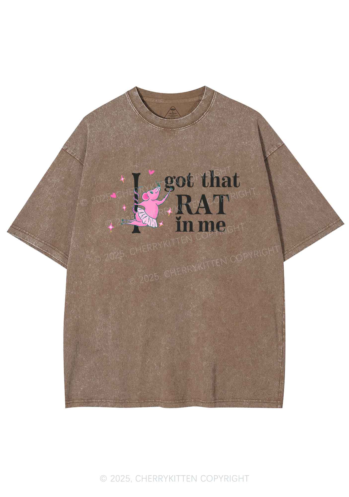 Got Rat In Me Y2K Shirts Washed Tee Cherrykitten