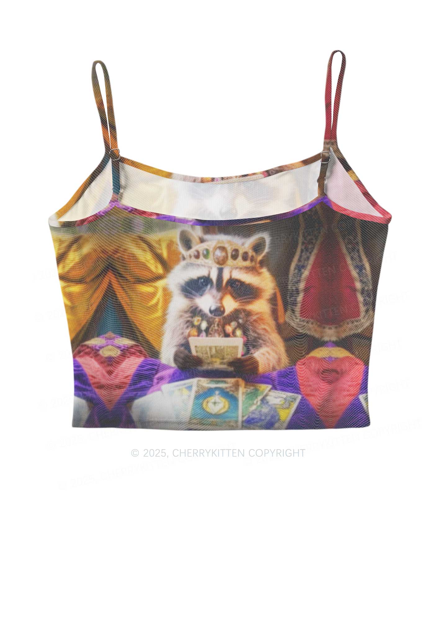Tarot Raccoon Y2K Mesh Cami Tank Cherrykitten