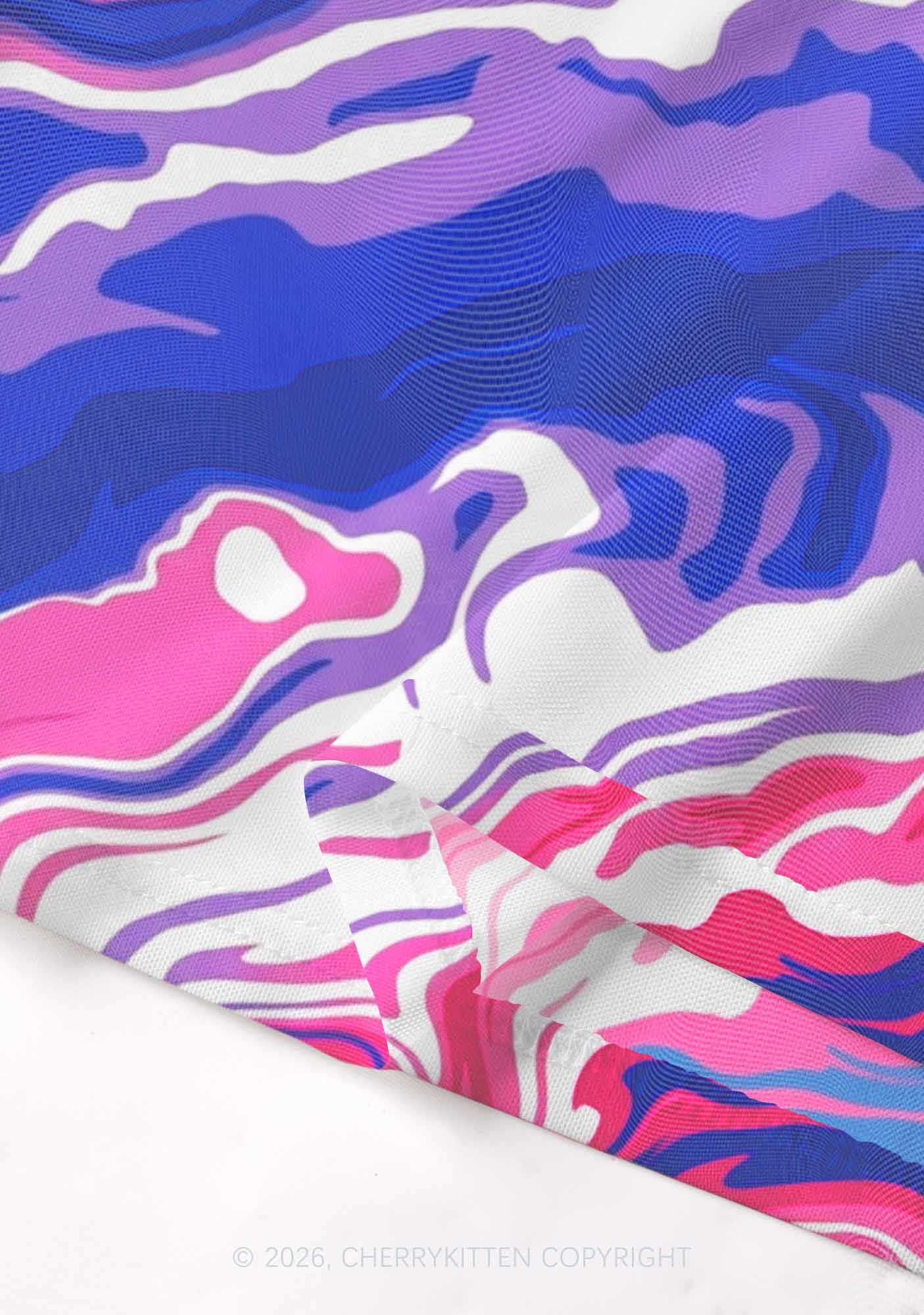 Bisexual Liquid Tie Dye Pride Y2K Mesh Crop Top Cherrykitten