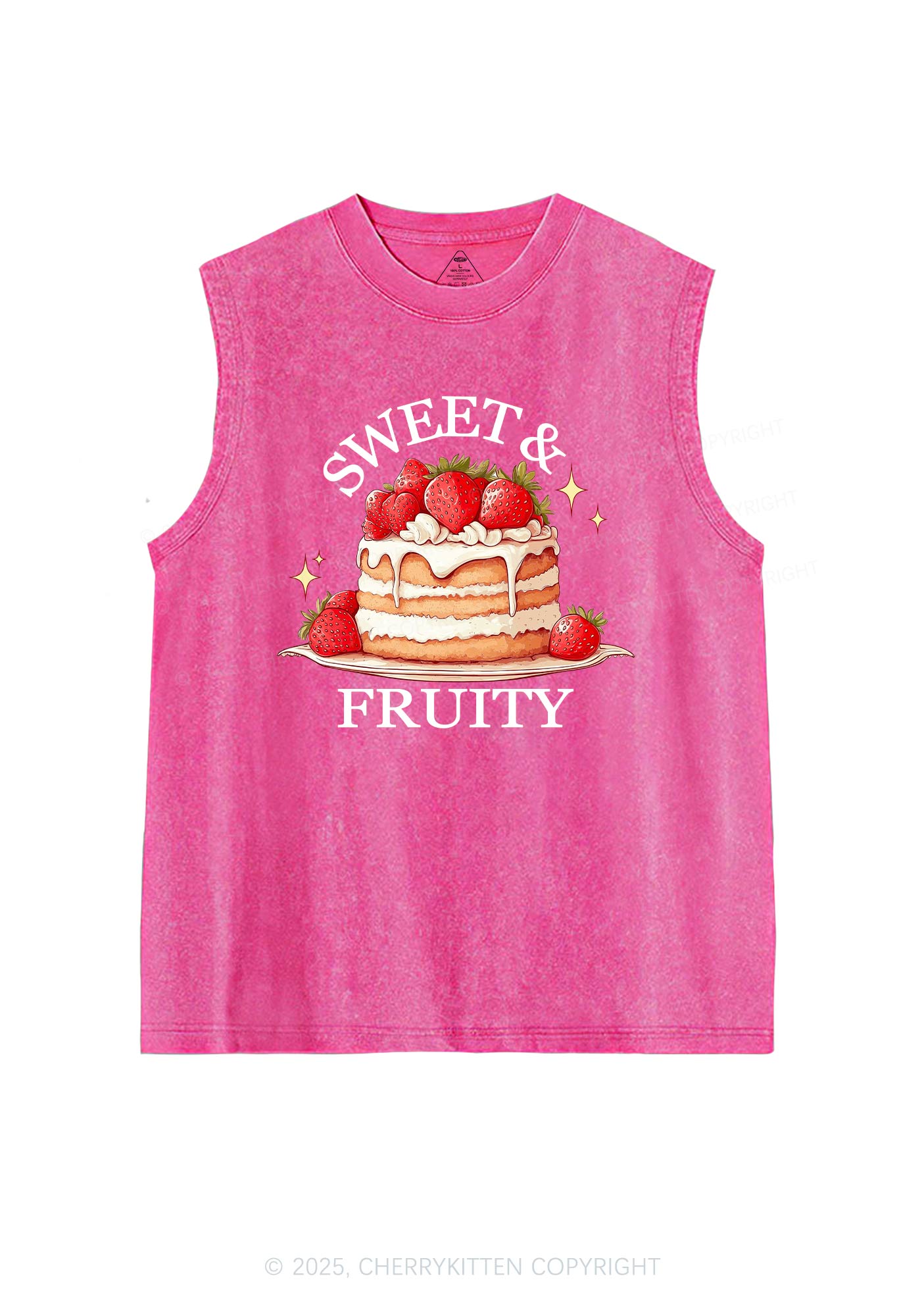 Sweet And Fruity Cake Pride Y2K Washed Muscle Tank Cherrykitten