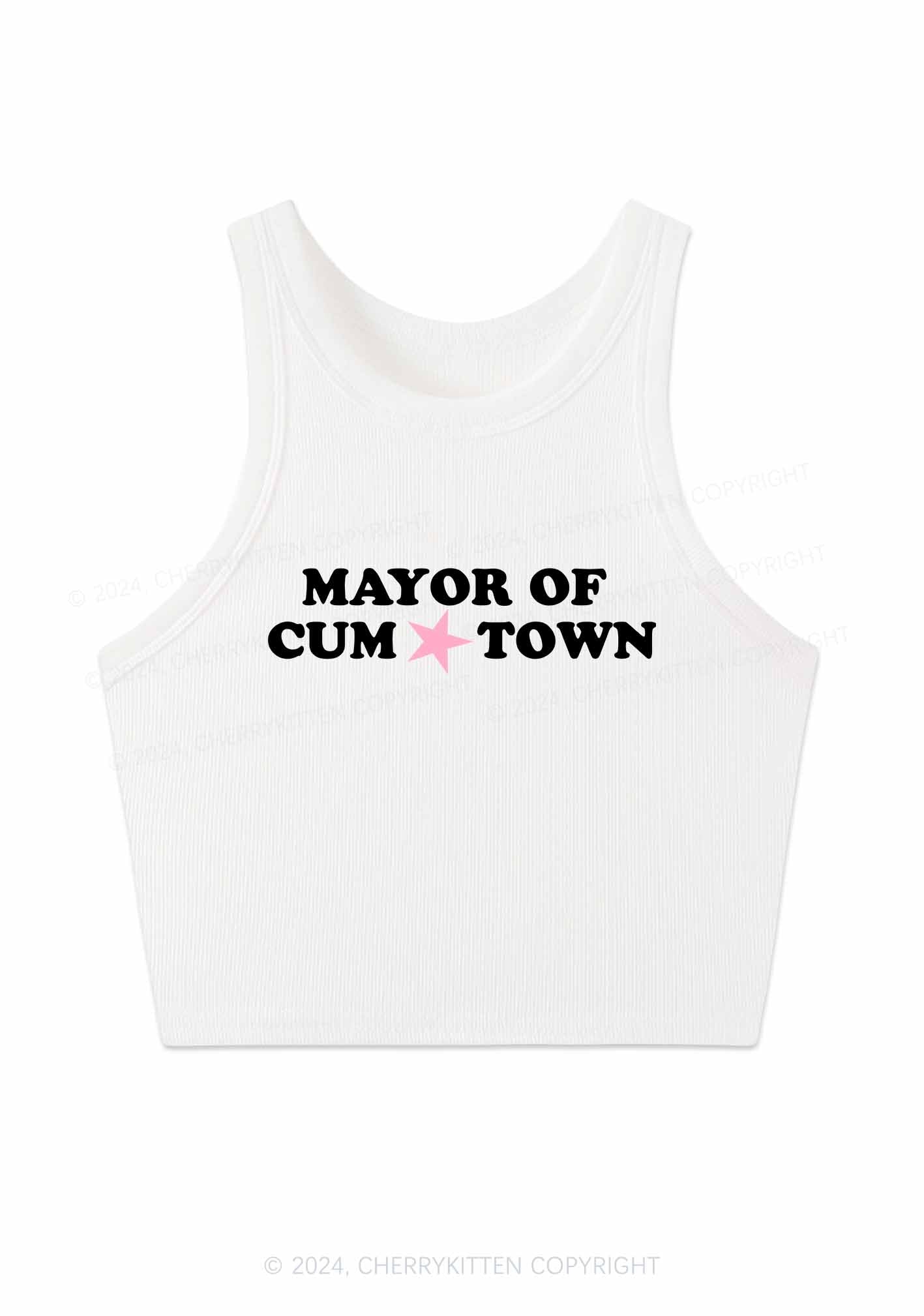 Mayor Of Come Town Y2K Crop Tank Top Cherrykitten