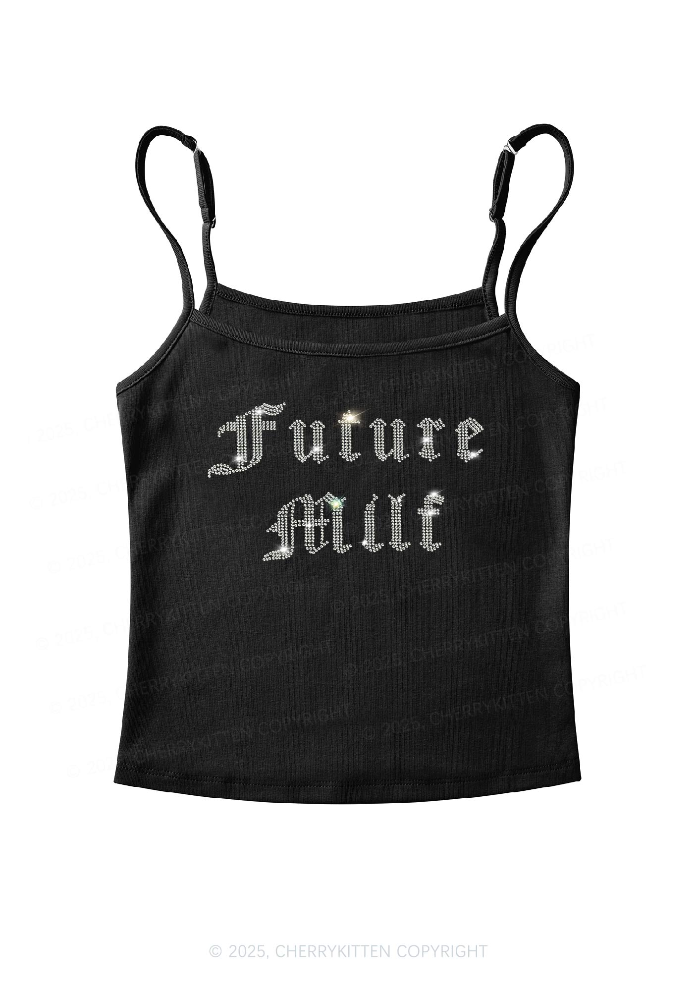 Rhinestone Future Mxxf Y2K Spaghetti Strap Cami Cherrykitten