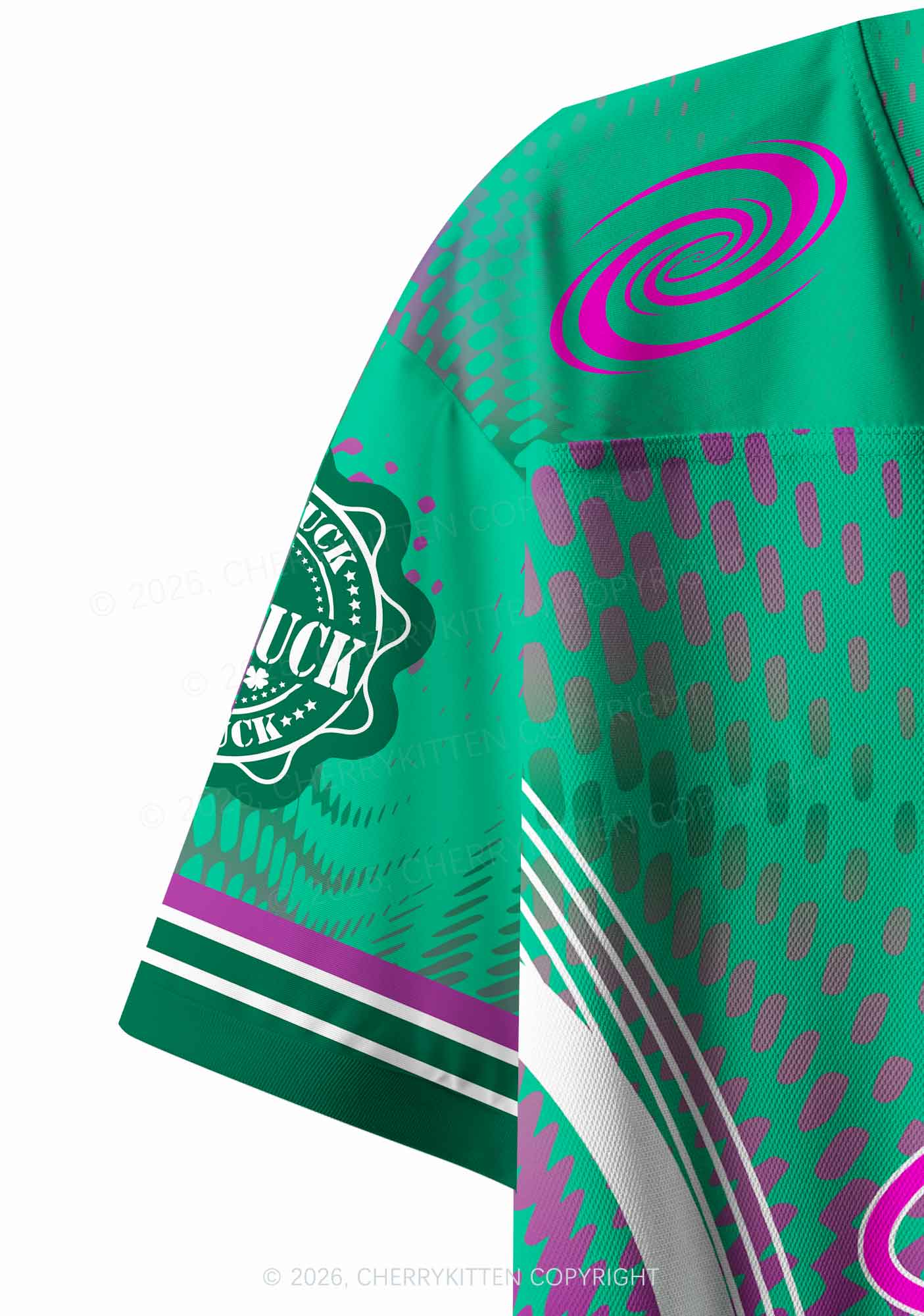 Custom Lucky Girl Pink Shamrock St Patricks Y2K Crop Sport Jersey Shirts Cherrykitten