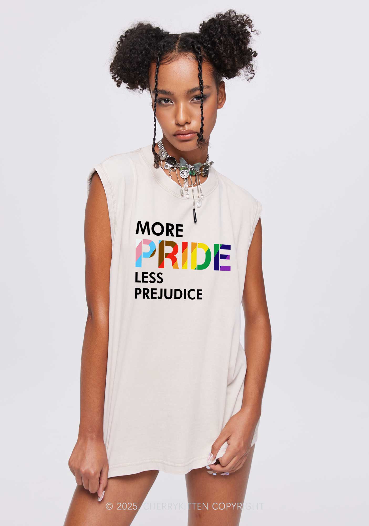 More Pride Less Prejudice Y2K Washed Muscle Tank Cherrykitten