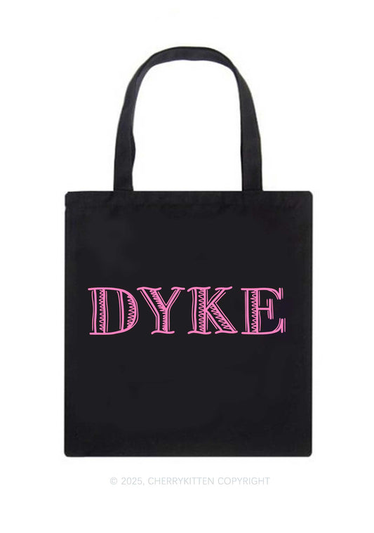 DYKE Pride Y2K Canvas Tote Bag Cherrykitten