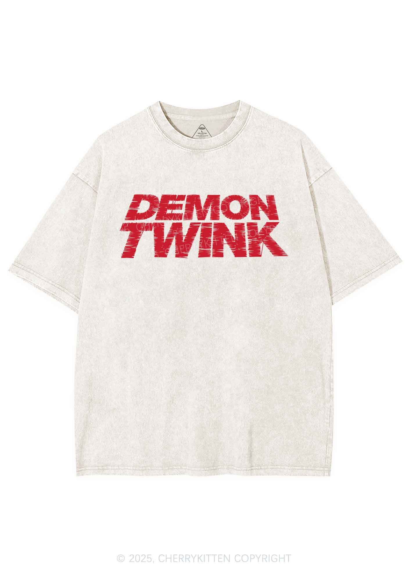 Demon Twink Pride Y2K Shirts Washed Tee Cherrykitten