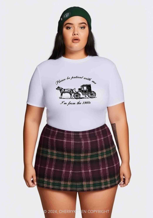 Curvy Please Be Patient With Me Y2K Baby Tee Cherrykitten