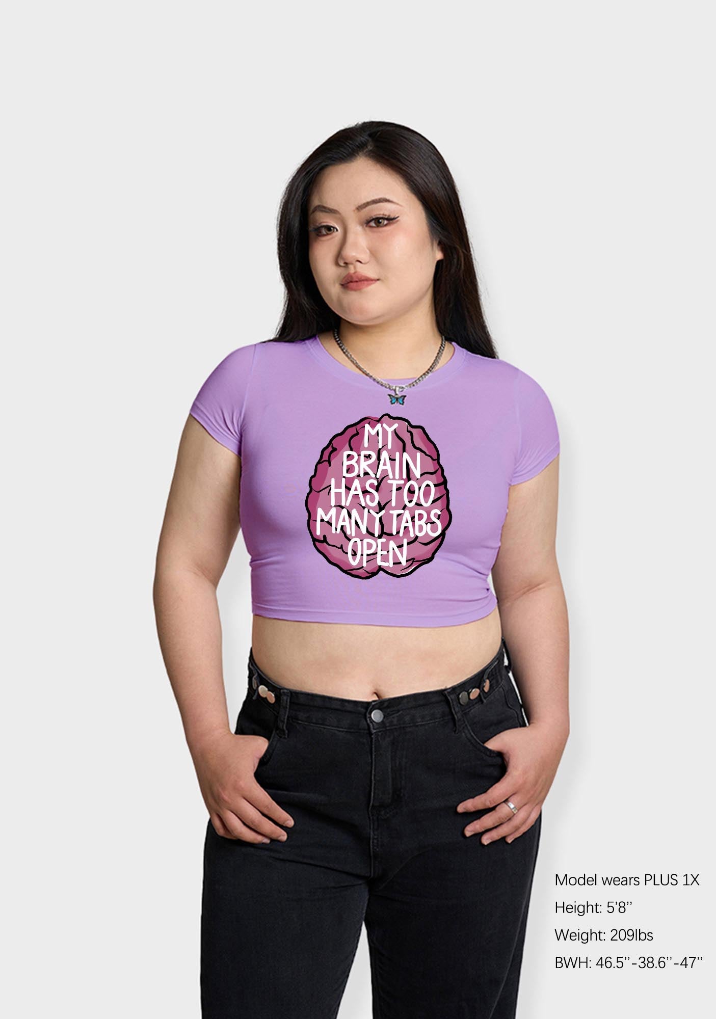 Curvy My Brain Has Too Many Tabs Open Baby Tee