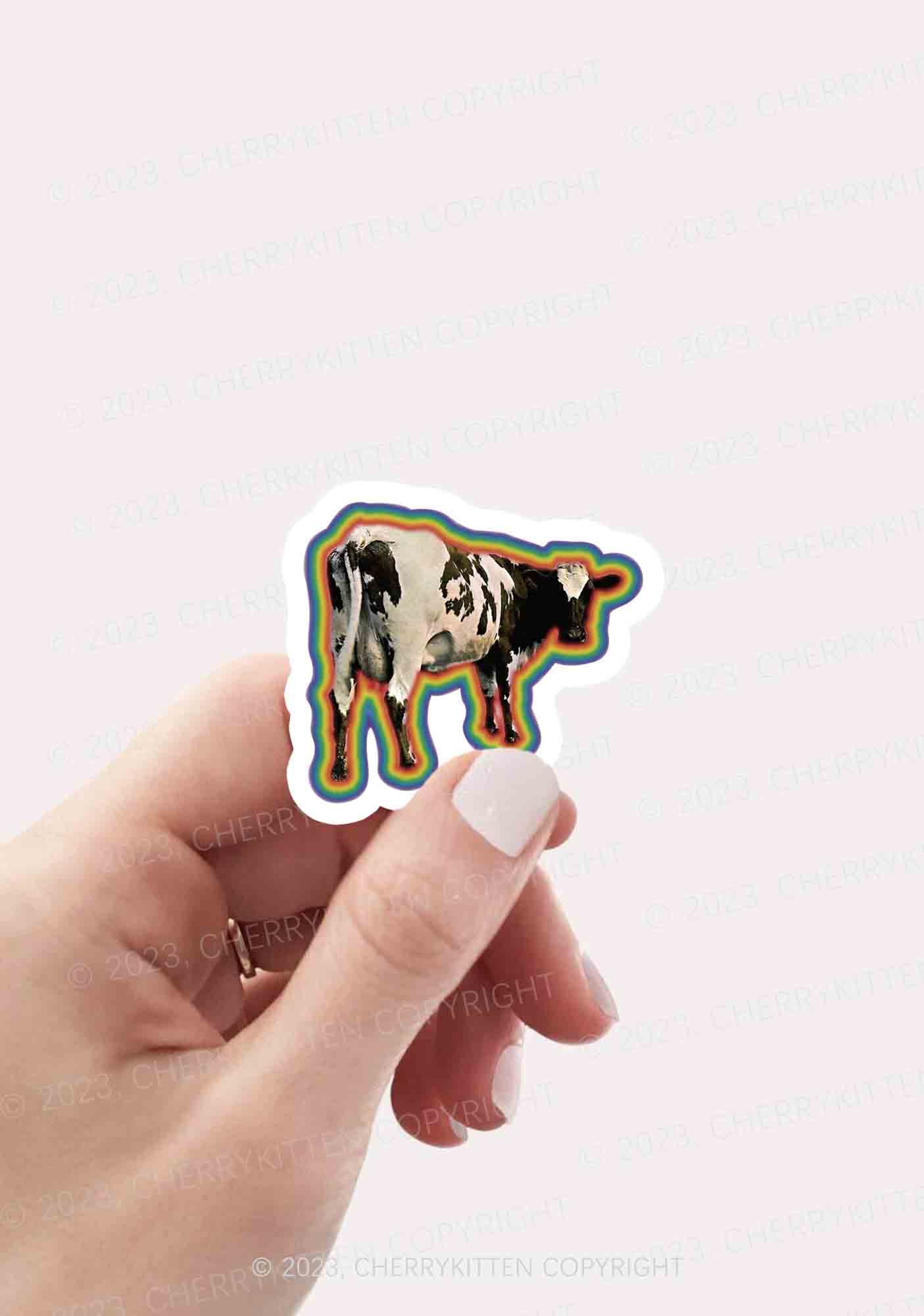 Rainbow Cow 1Pc Y2K Sticker Cherrykitten