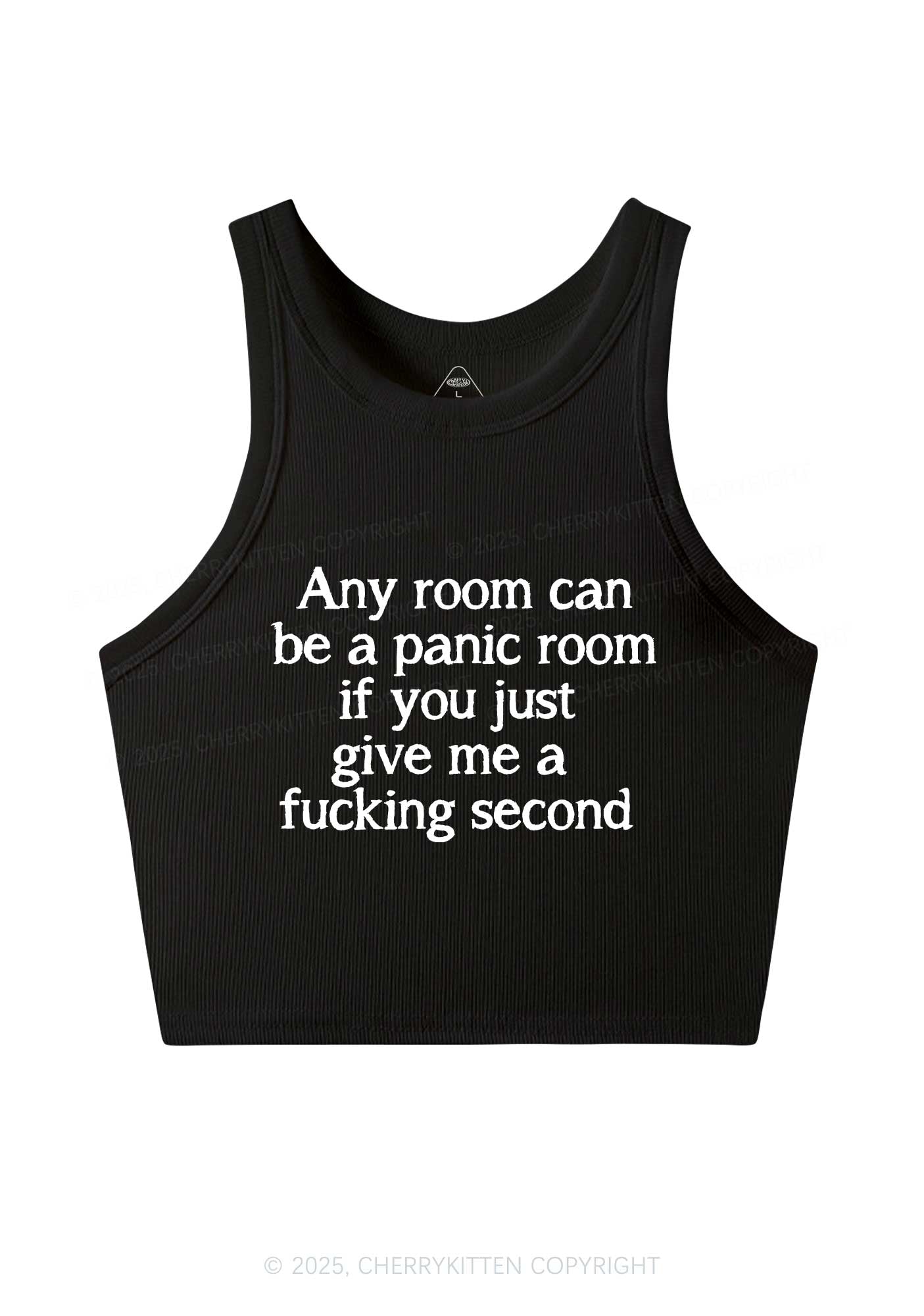 Any Room Can Be Panic Y2K Crop Tank Top Cherrykitten