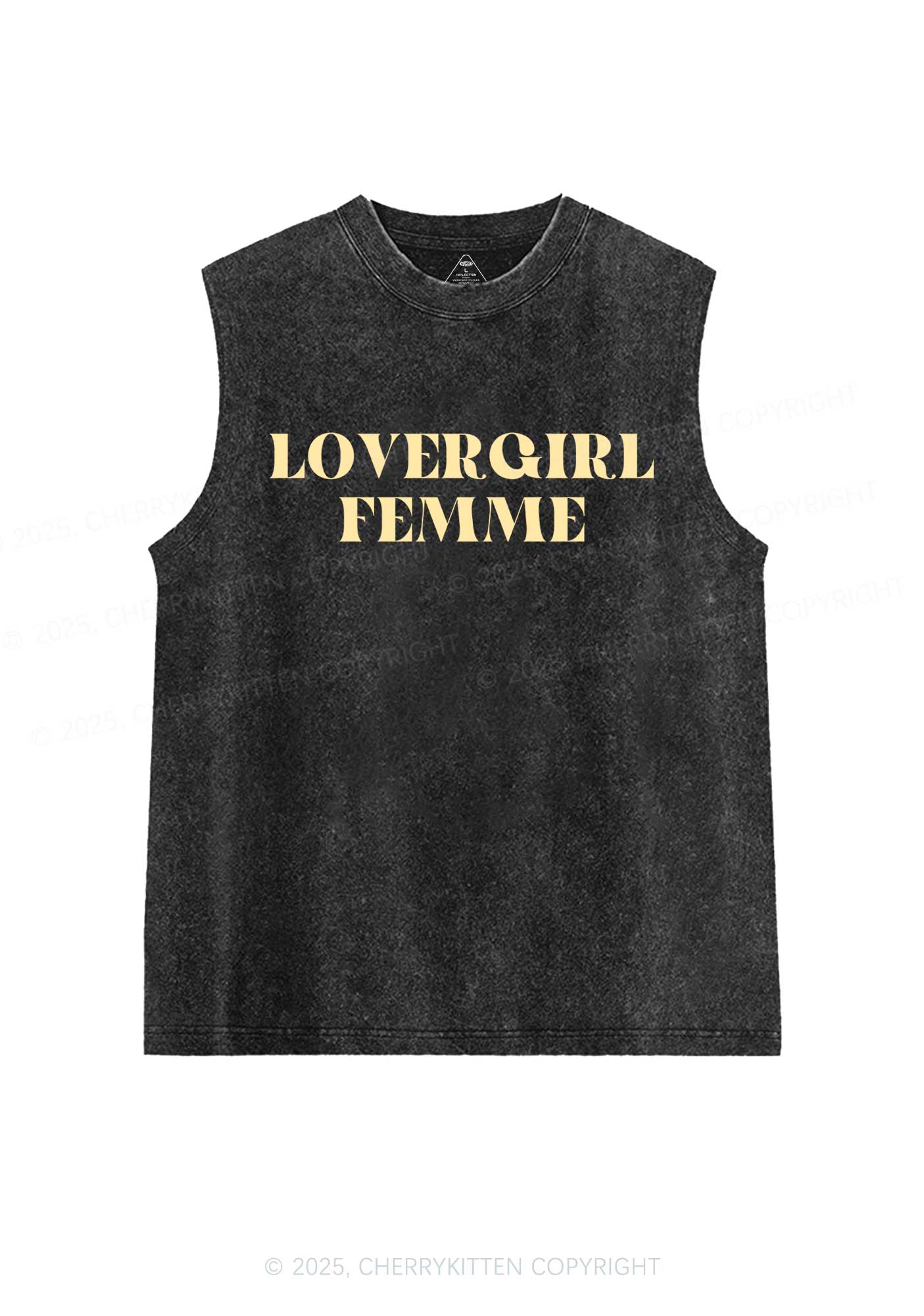 Lovergirl Femme Pride Y2K Washed Muscle Tank Cherrykitten