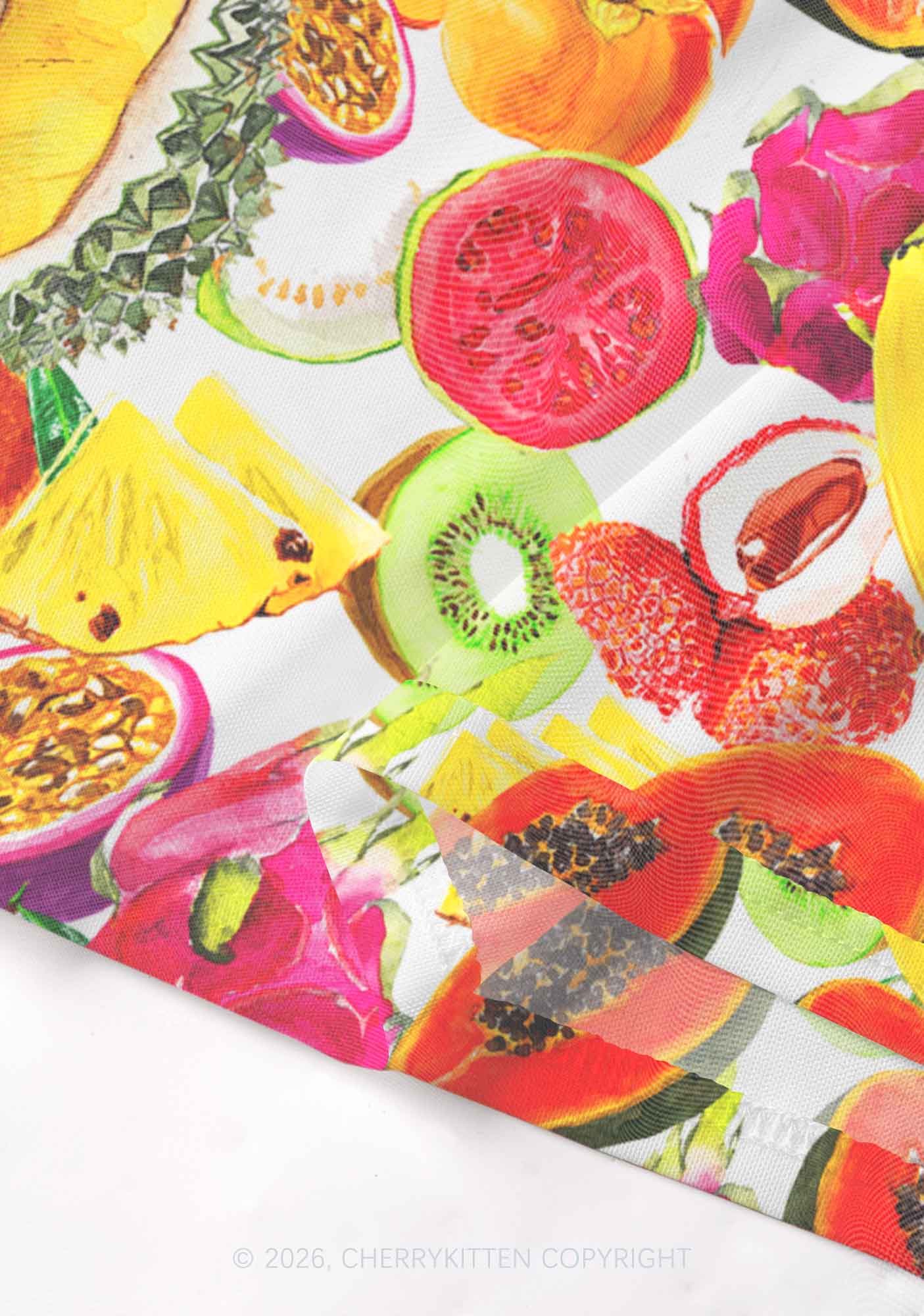 Tropical Fruit Pride Y2K Mesh Cami Tank Cherrykitten