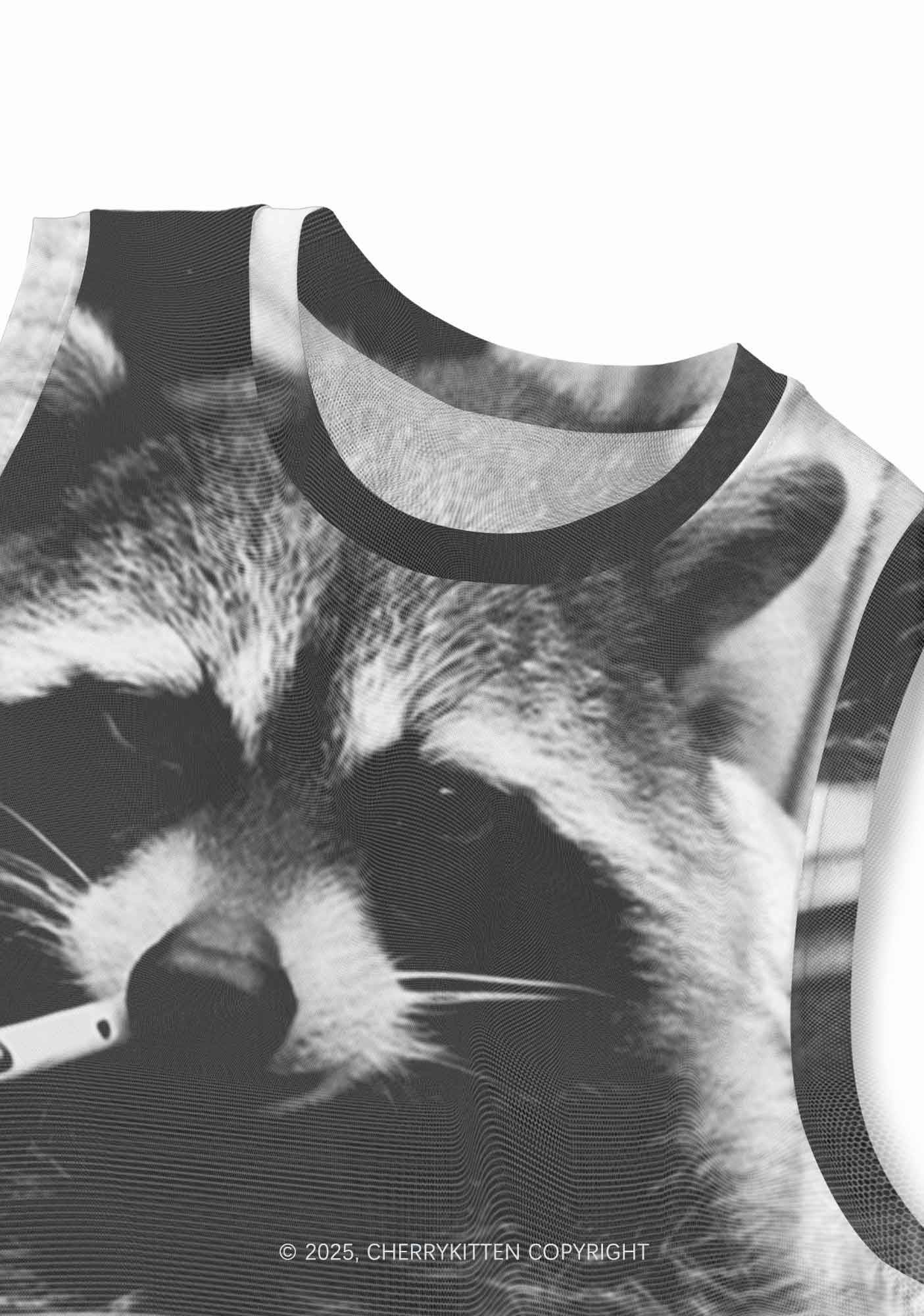Cool Raccoon Y2K Mesh Muscle Tank Cherrykitten
