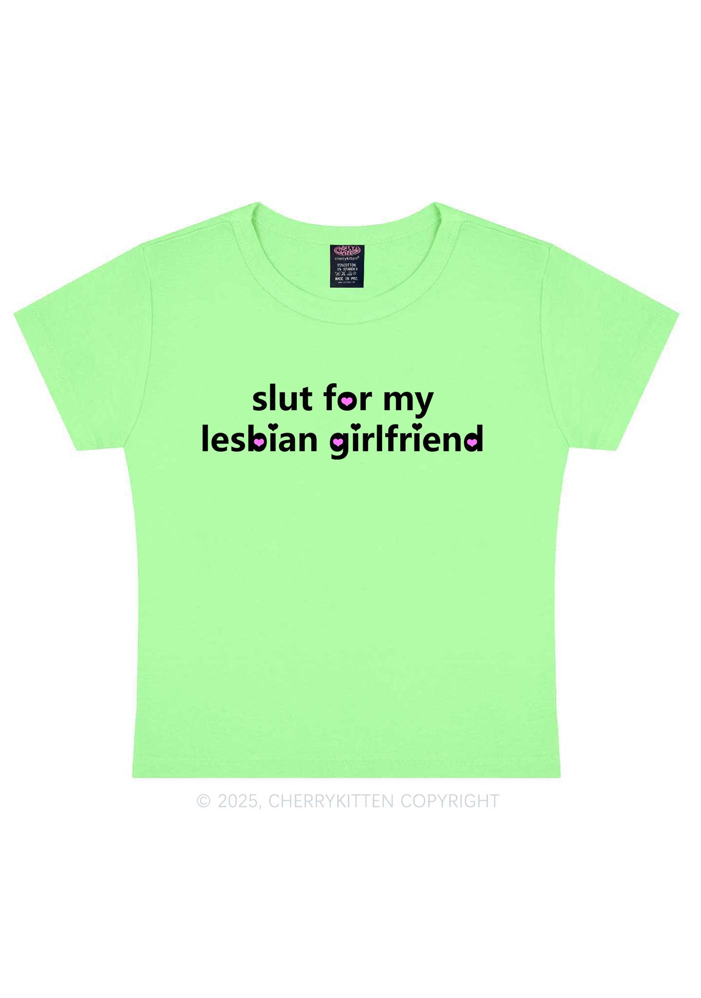 Slxt For My Lesbian Girlfriend Pride Y2K Baby Tee Cherrykitten