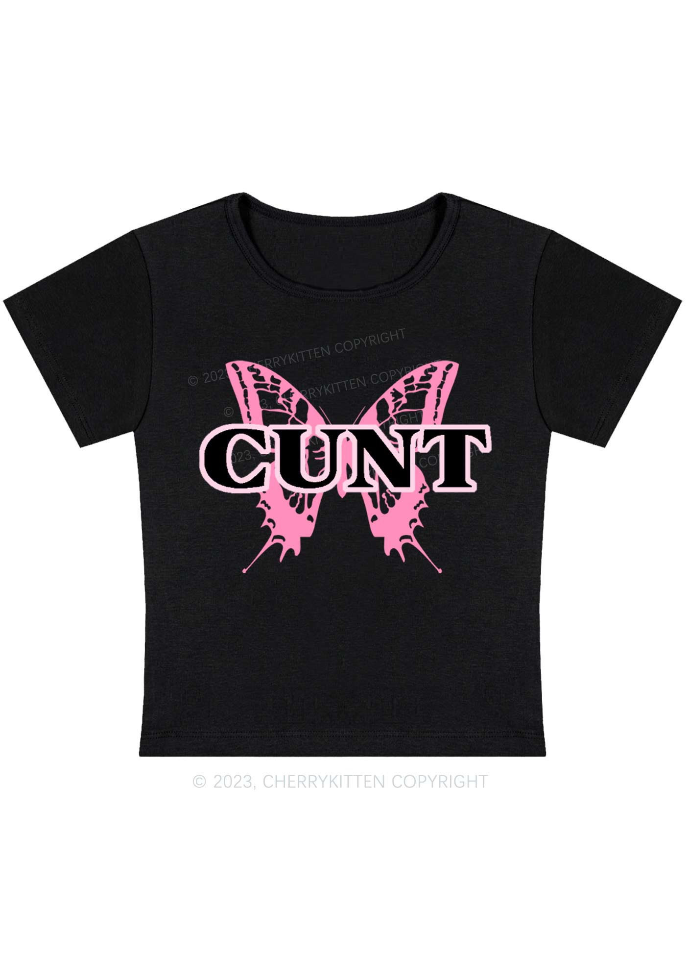Curvy Cunt Butterfly Baby Tee Cherrykitten