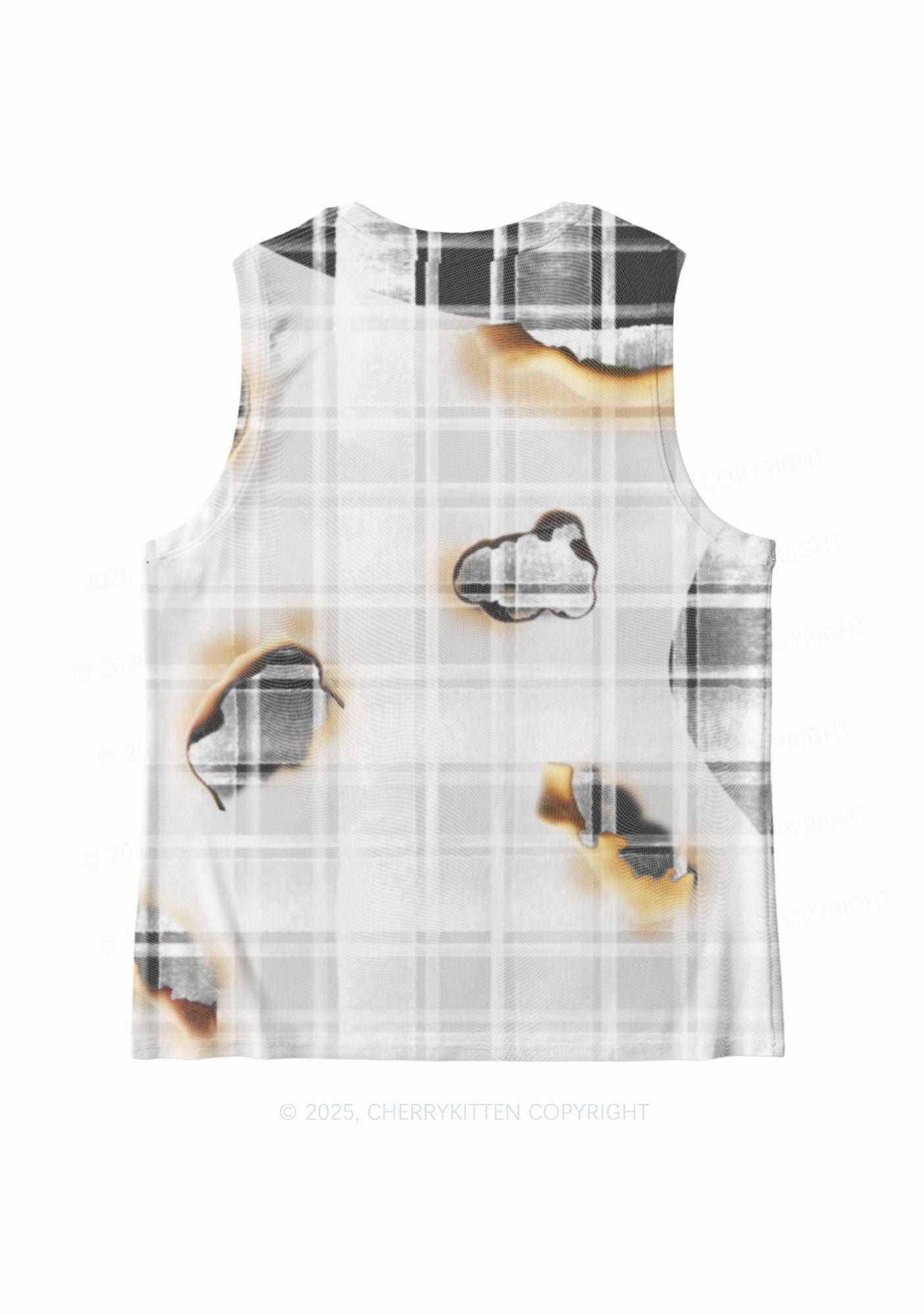 Scorched Love Heart Y2K Mesh Muscle Tank Cherrykitten