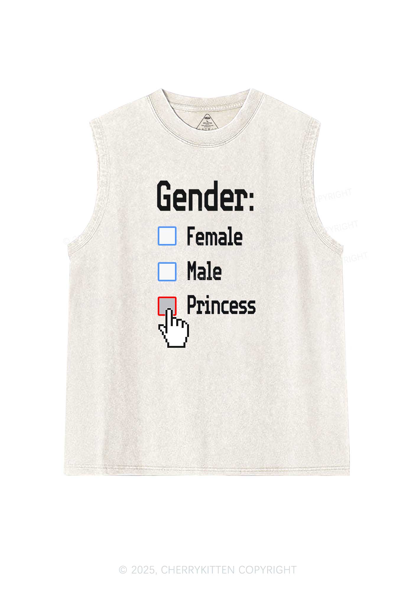 Gender Princess Pride Y2K Washed Muscle Tank Cherrykitten