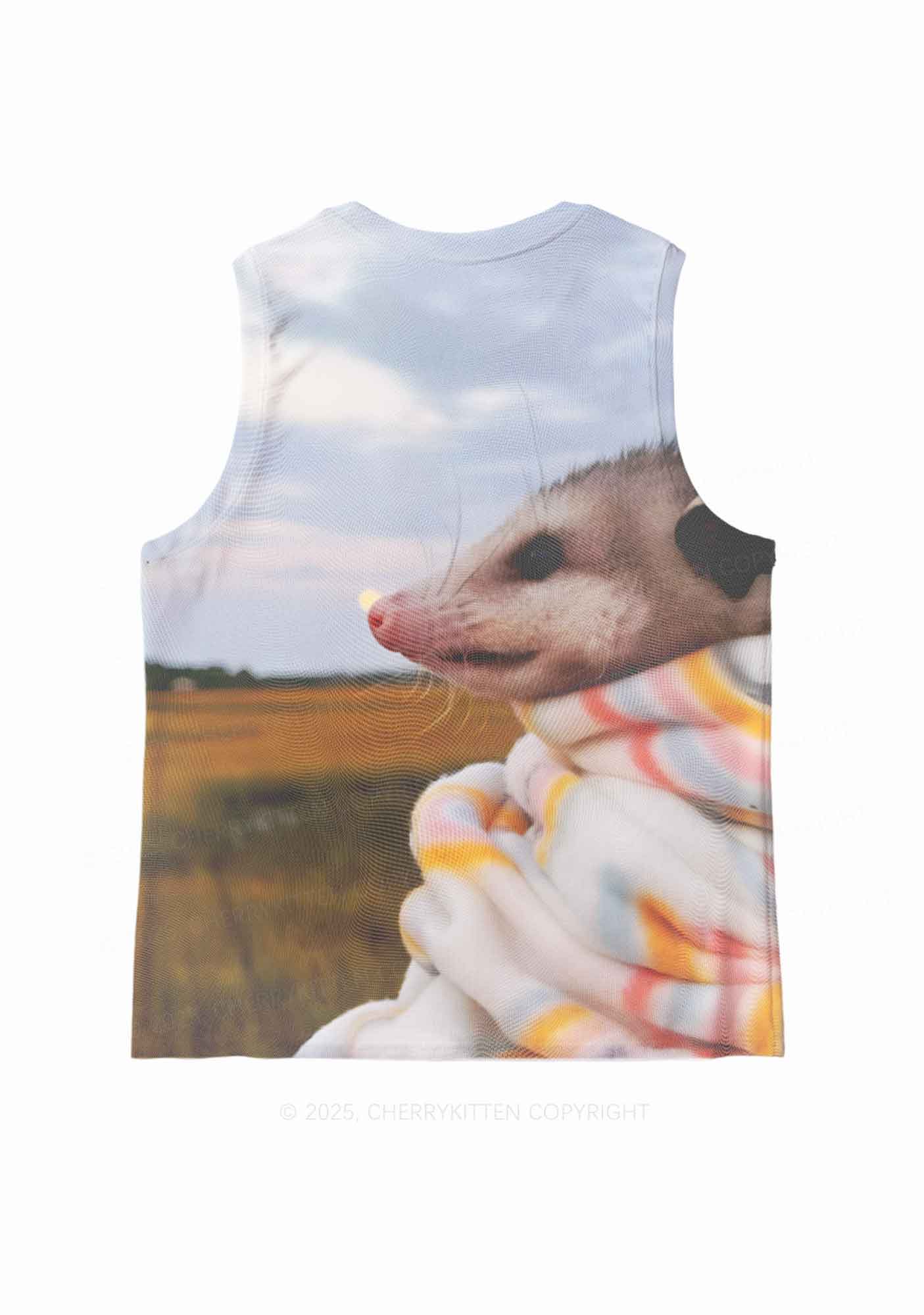 Cold Rat Y2K Mesh Muscle Tank Cherrykitten